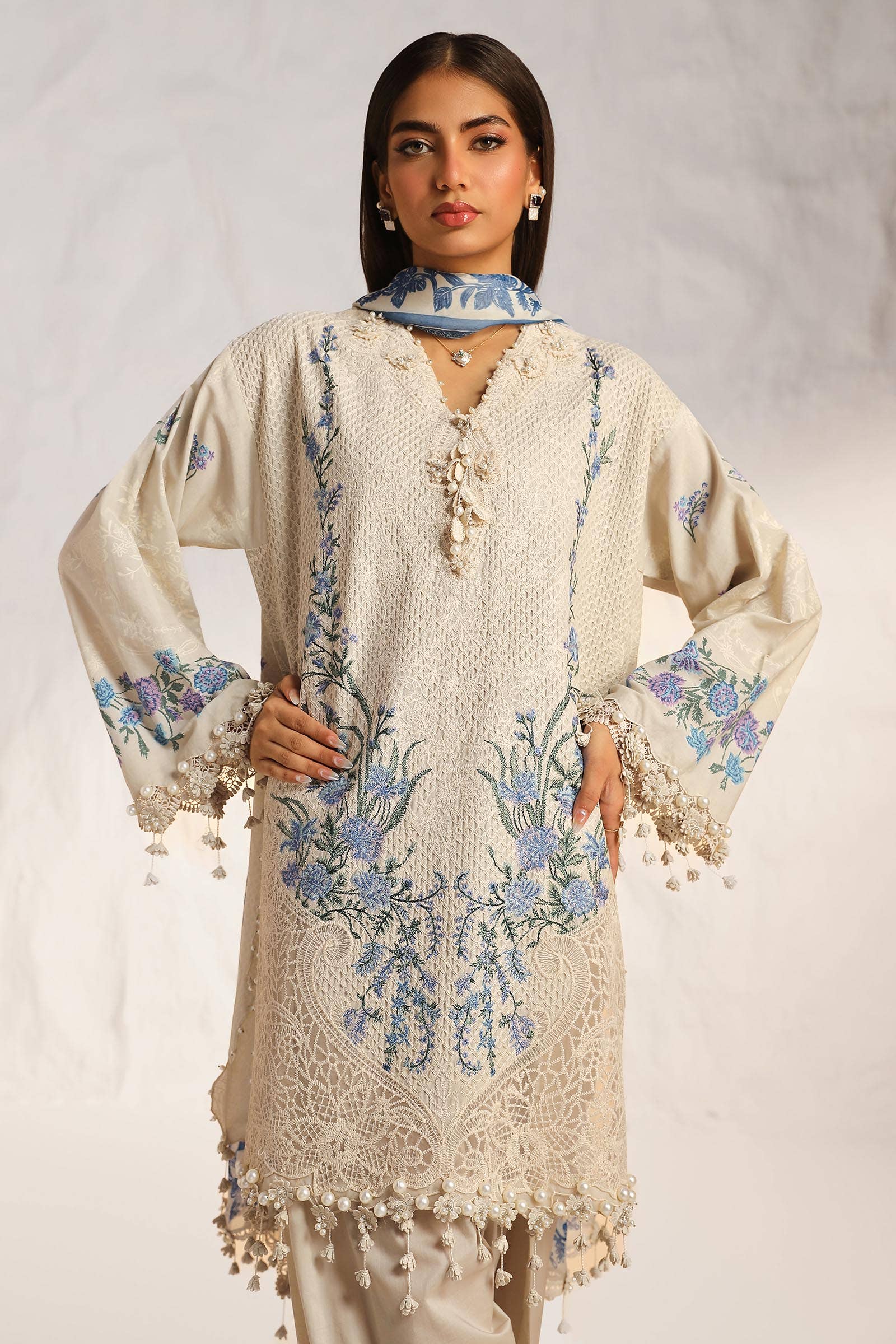 Sana Safinaz | Muzlin Summer 24 | 012B-CJ by Designer Sana Safinaz - House of Maryam - Pakistani Designer Ethnic Wear in {{ shop.shopifyCountryName }}