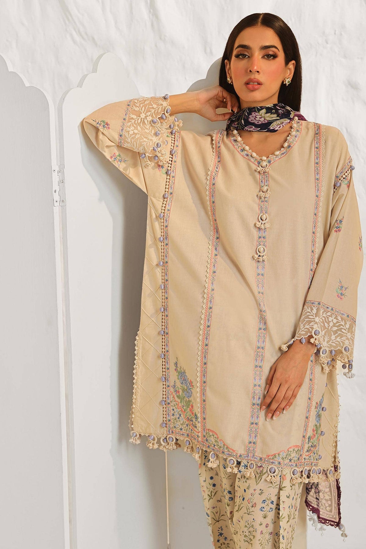 Sana Safinaz | Muzlin Summer 24 | 014A-CJ -  Sana Safinaz Luxury - Original Designer Dress - House of Maryam