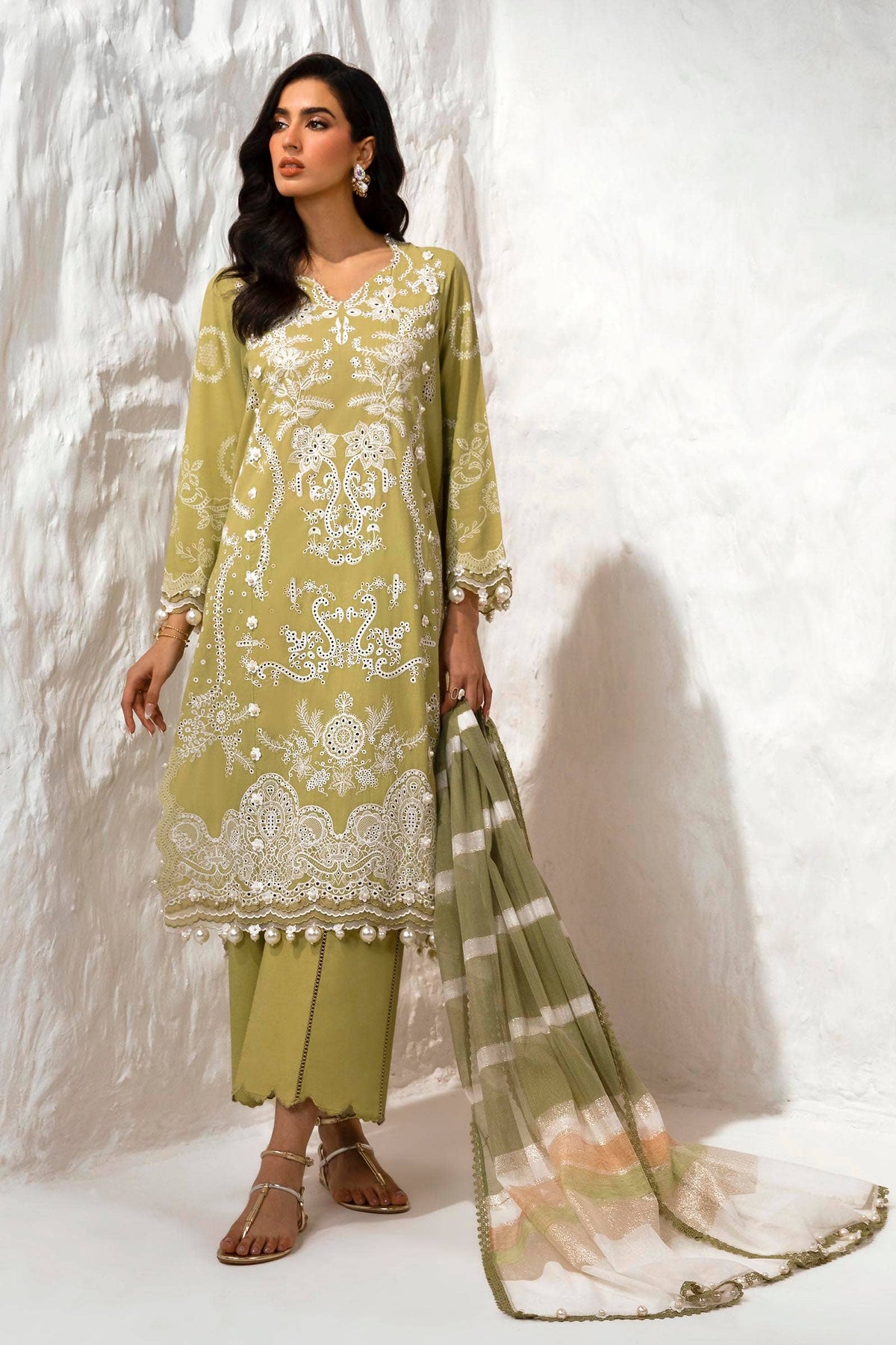 Sana Safinaz | Muzlin Summer 24 | 015A-DF -  Sana Safinaz Luxury - Original Designer Dress - House of Maryam