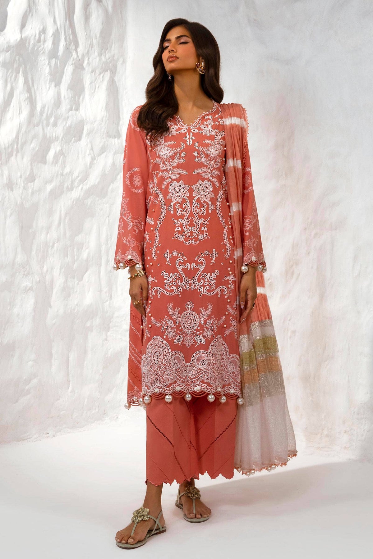 Sana Safinaz | Muzlin Summer 24 | 015B-DF -  Sana Safinaz Luxury - Original Designer Dress - House of Maryam
