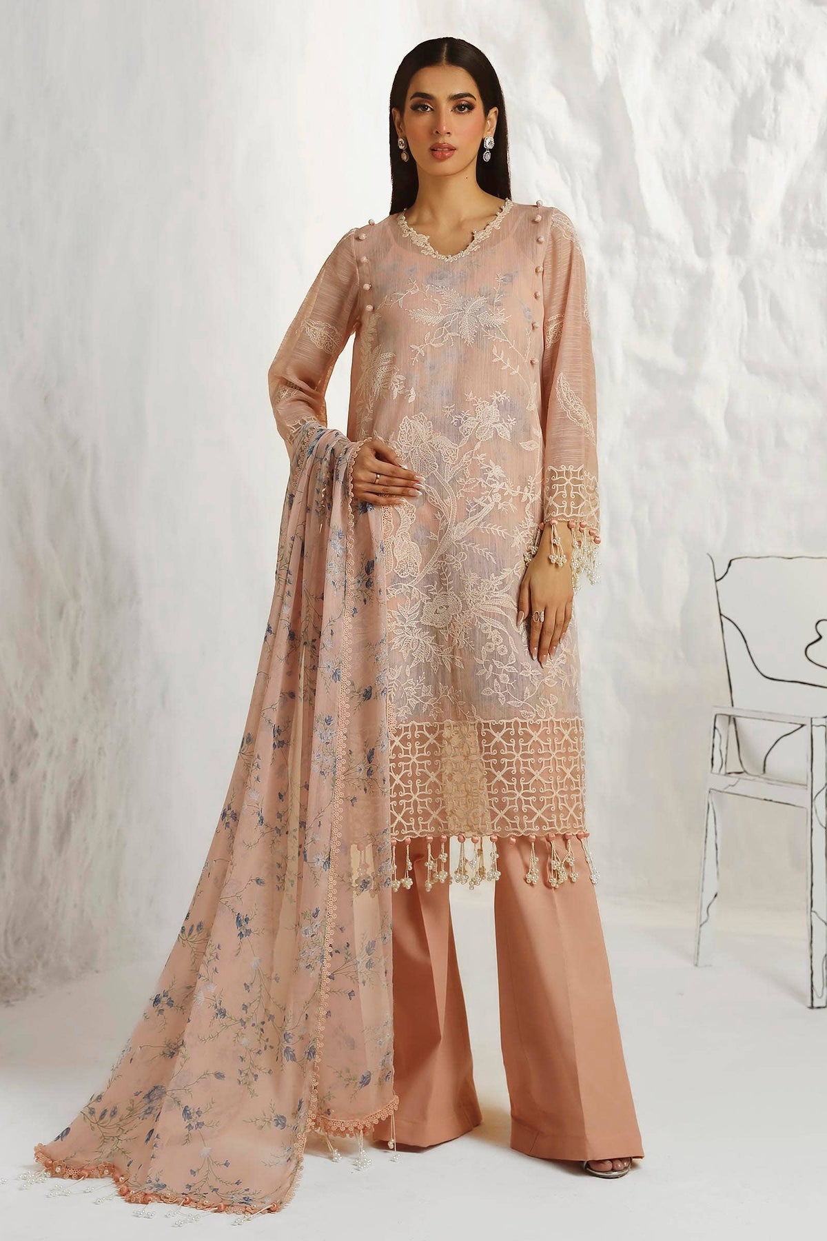 Sana Safinaz | Muzlin Summer 24 | 016B-CJ -  Sana Safinaz Luxury - Original Designer Dress - House of Maryam