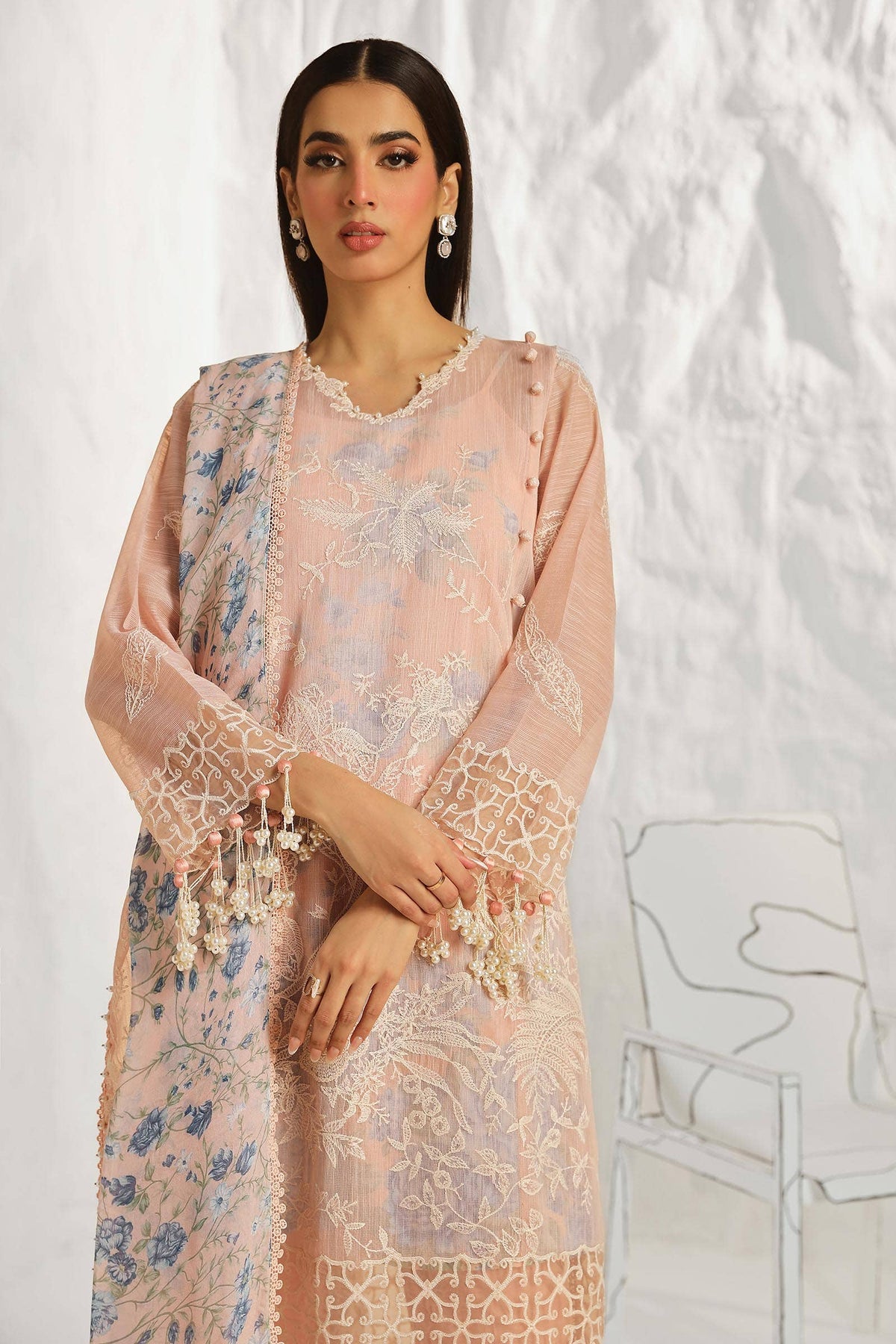 Sana Safinaz | Muzlin Summer 24 | 016B-CJ -  Sana Safinaz Luxury - Original Designer Dress - House of Maryam