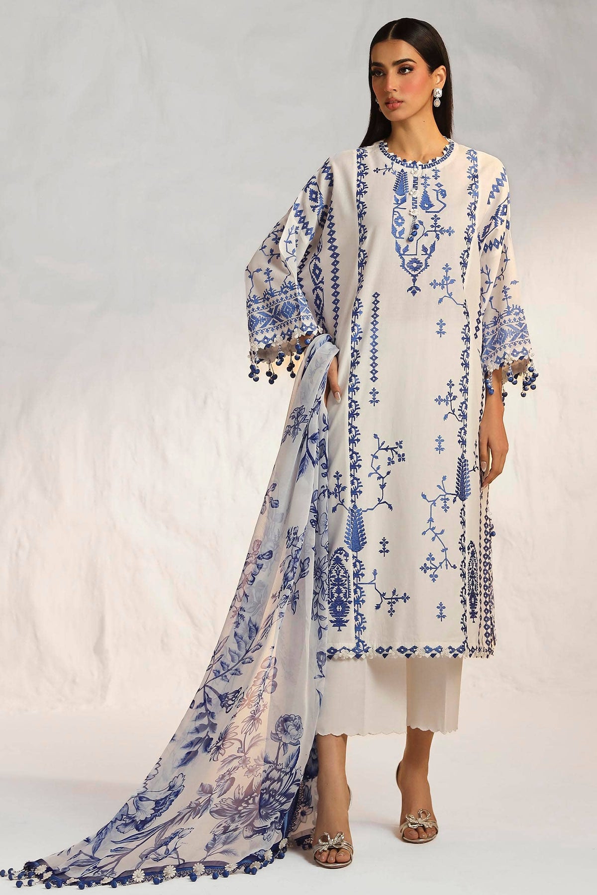 Sana Safinaz | Muzlin Summer 24 | 017A-CJ -  Sana Safinaz Luxury - Original Designer Dress - House of Maryam