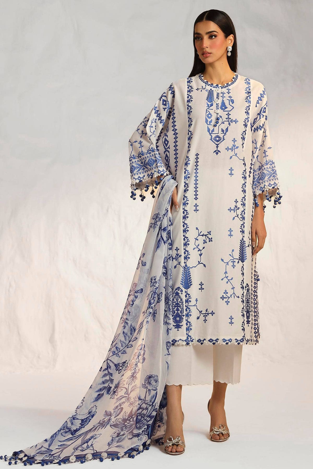 Sana Safinaz | Muzlin Summer 24 | 017A-CJ -  Sana Safinaz Luxury - Original Designer Dress - House of Maryam