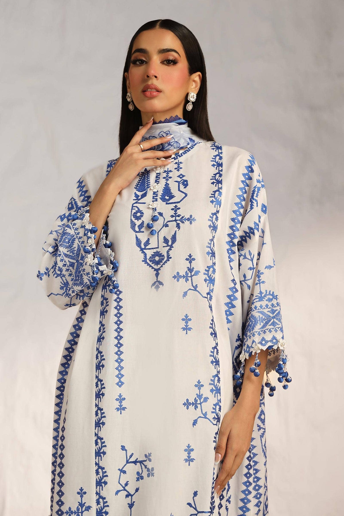 Sana Safinaz | Muzlin Summer 24 | 017A-CJ -  Sana Safinaz Luxury - Original Designer Dress - House of Maryam