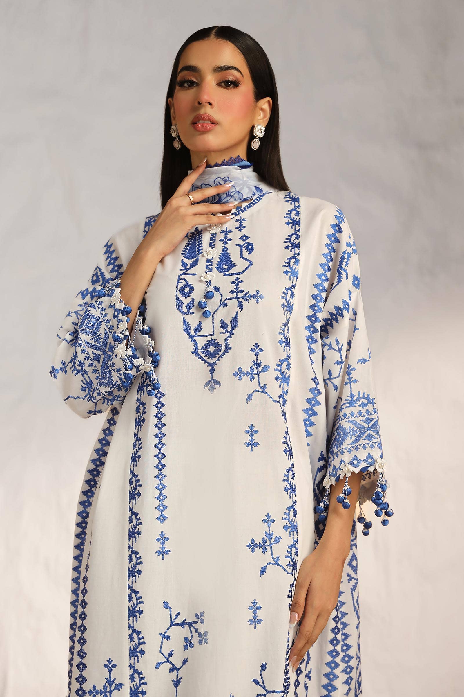 Sana Safinaz | Muzlin Summer 24 | 017A-CJ by Designer Sana Safinaz - House of Maryam - Pakistani Designer Ethnic Wear in {{ shop.shopifyCountryName }}