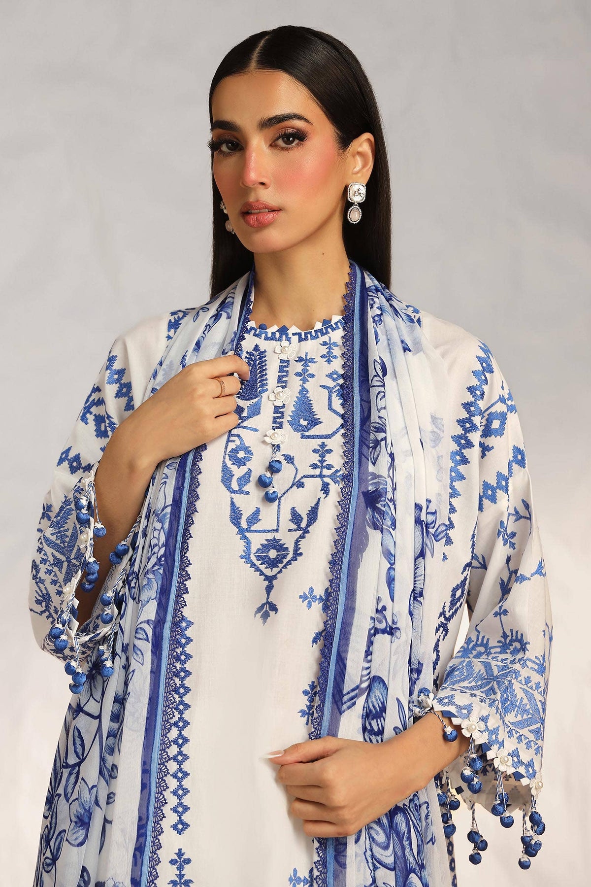 Sana Safinaz | Muzlin Summer 24 | 017A-CJ -  Sana Safinaz Luxury - Original Designer Dress - House of Maryam
