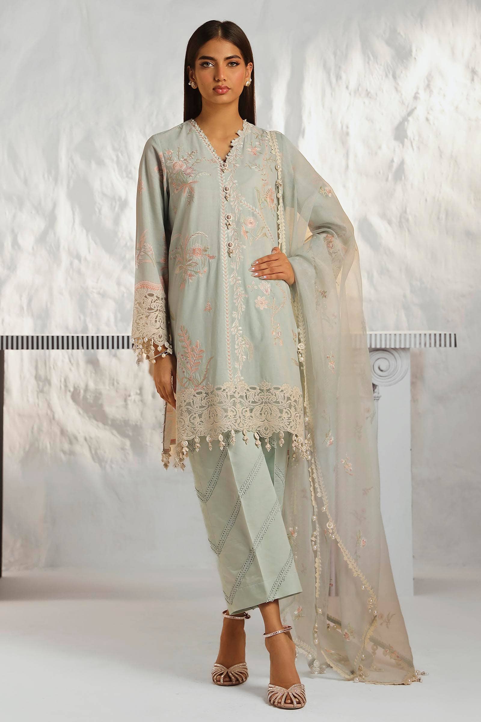 Sana Safinaz | Muzlin Summer 24 | 018A-CV by Designer Sana Safinaz - House of Maryam - Pakistani Designer Ethnic Wear in {{ shop.shopifyCountryName }}