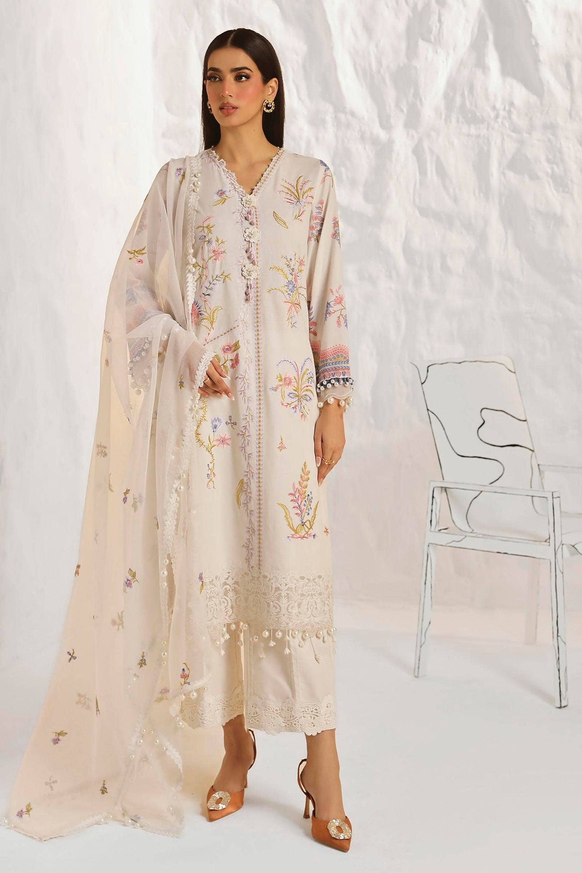 Sana Safinaz | Muzlin Summer 24 | 018B-CV -  Sana Safinaz Luxury - Original Designer Dress - House of Maryam