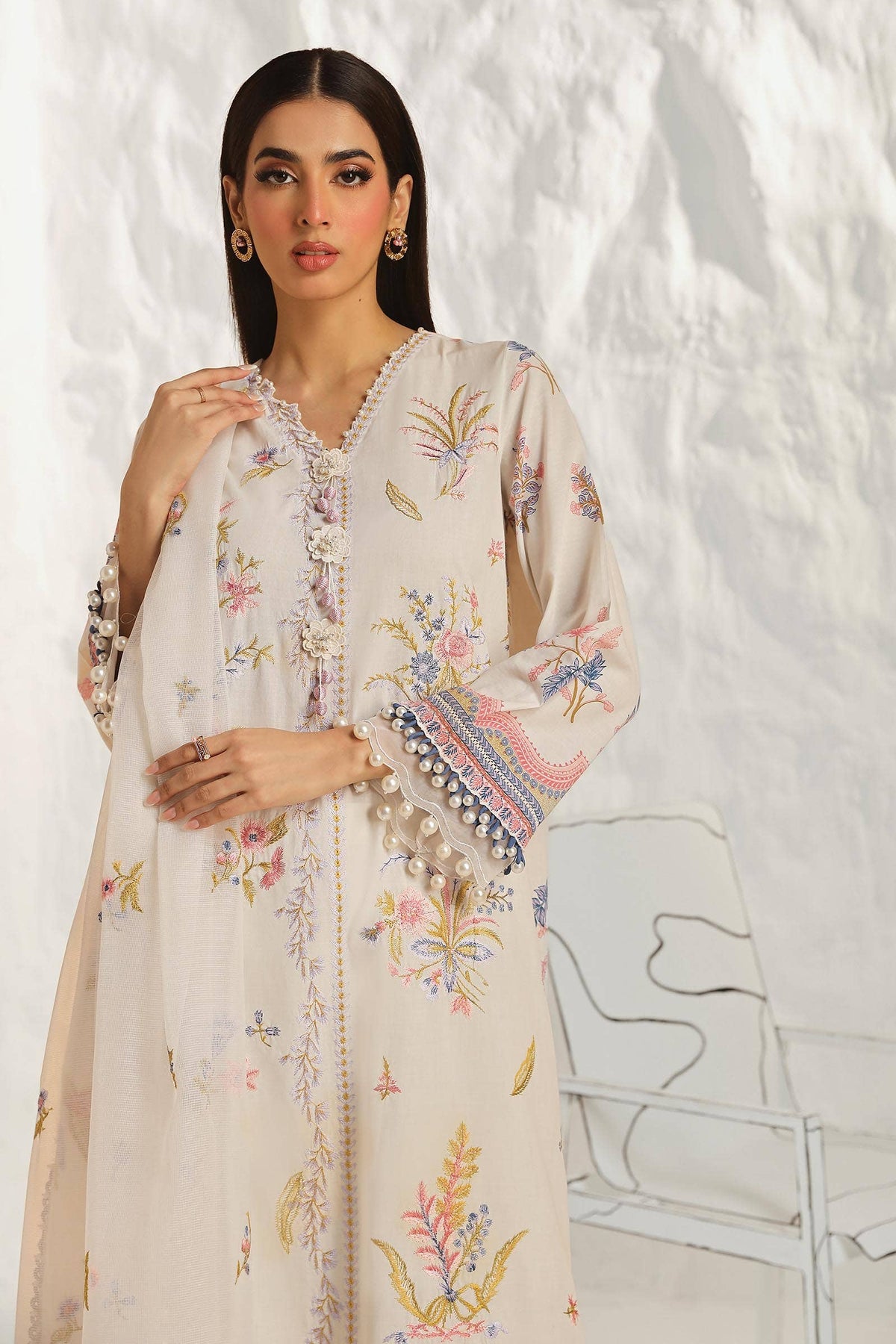 Sana Safinaz | Muzlin Summer 24 | 018B-CV -  Sana Safinaz Luxury - Original Designer Dress - House of Maryam