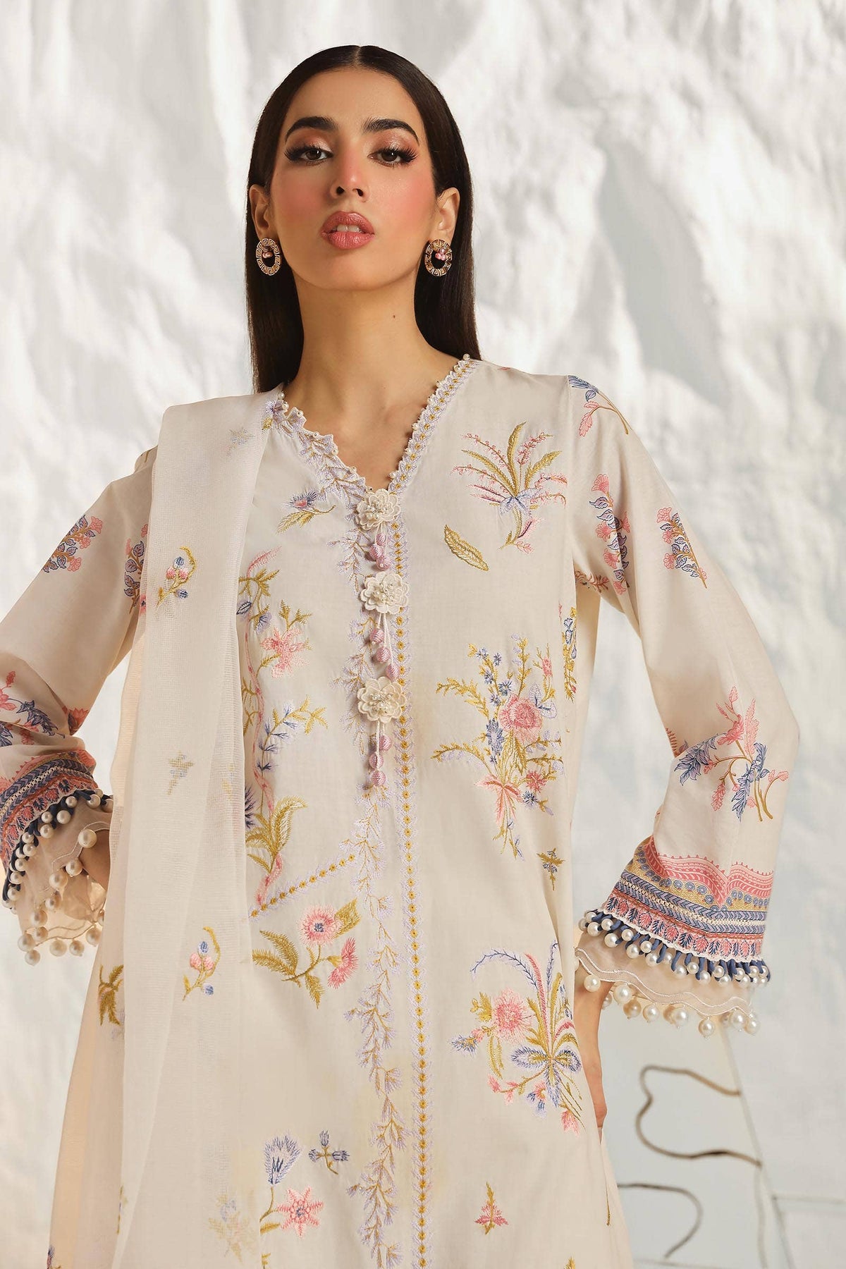 Sana Safinaz | Muzlin Summer 24 | 018B-CV -  Sana Safinaz Luxury - Original Designer Dress - House of Maryam