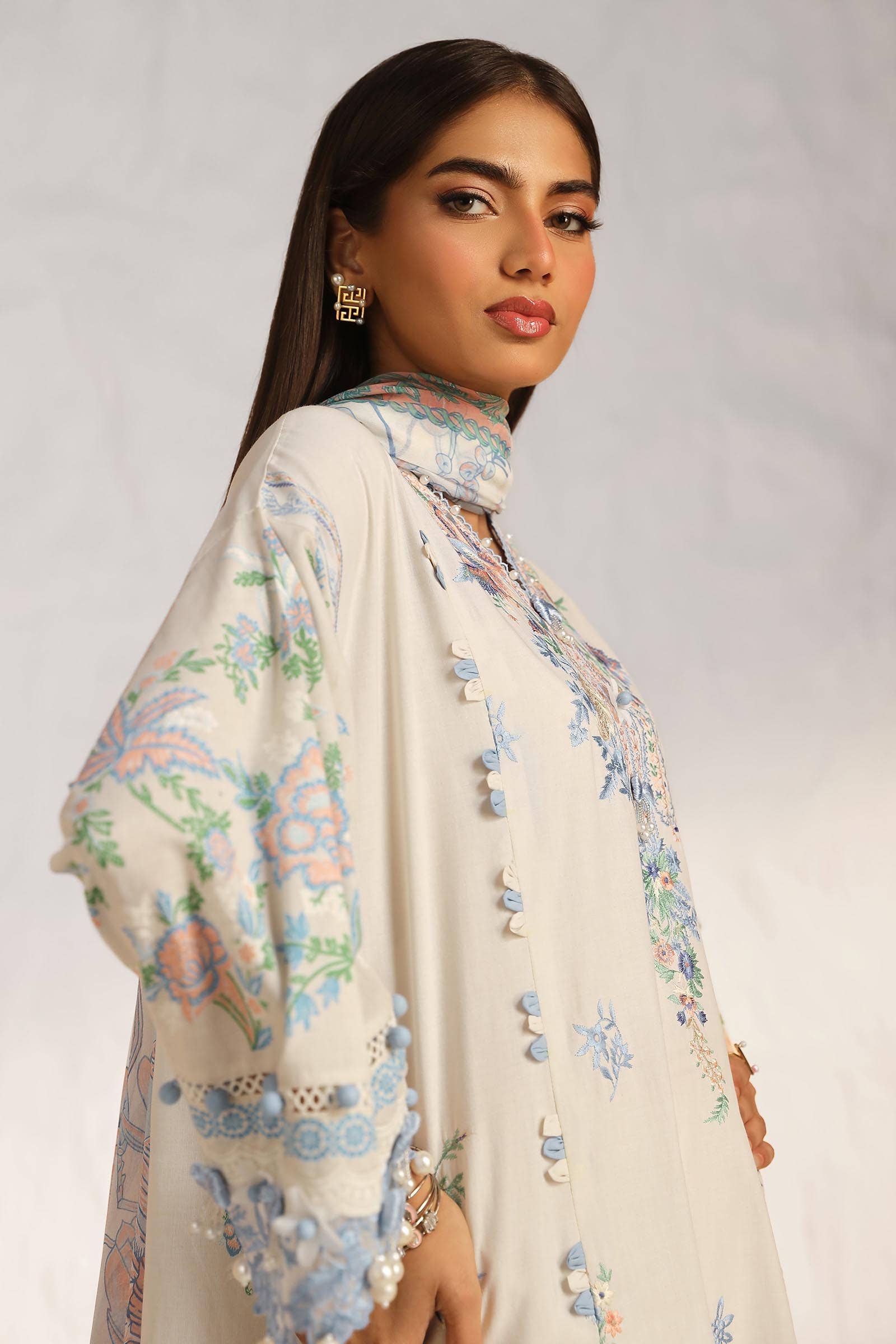 Sana Safinaz | Muzlin Summer 24 | 019A-CJ by Designer Sana Safinaz - House of Maryam - Pakistani Designer Ethnic Wear in {{ shop.shopifyCountryName }}