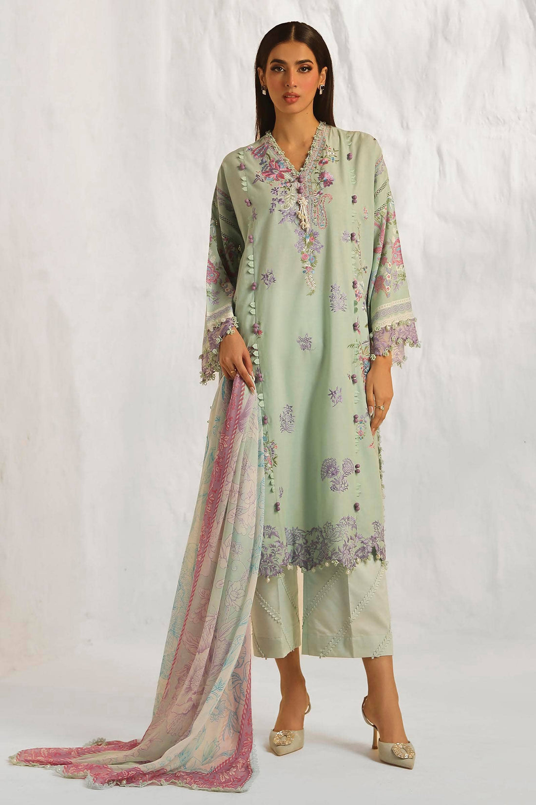 Sana Safinaz | Muzlin Summer 24 | 019B-CJ by Designer Sana Safinaz - House of Maryam - Pakistani Designer Ethnic Wear in {{ shop.shopifyCountryName }}