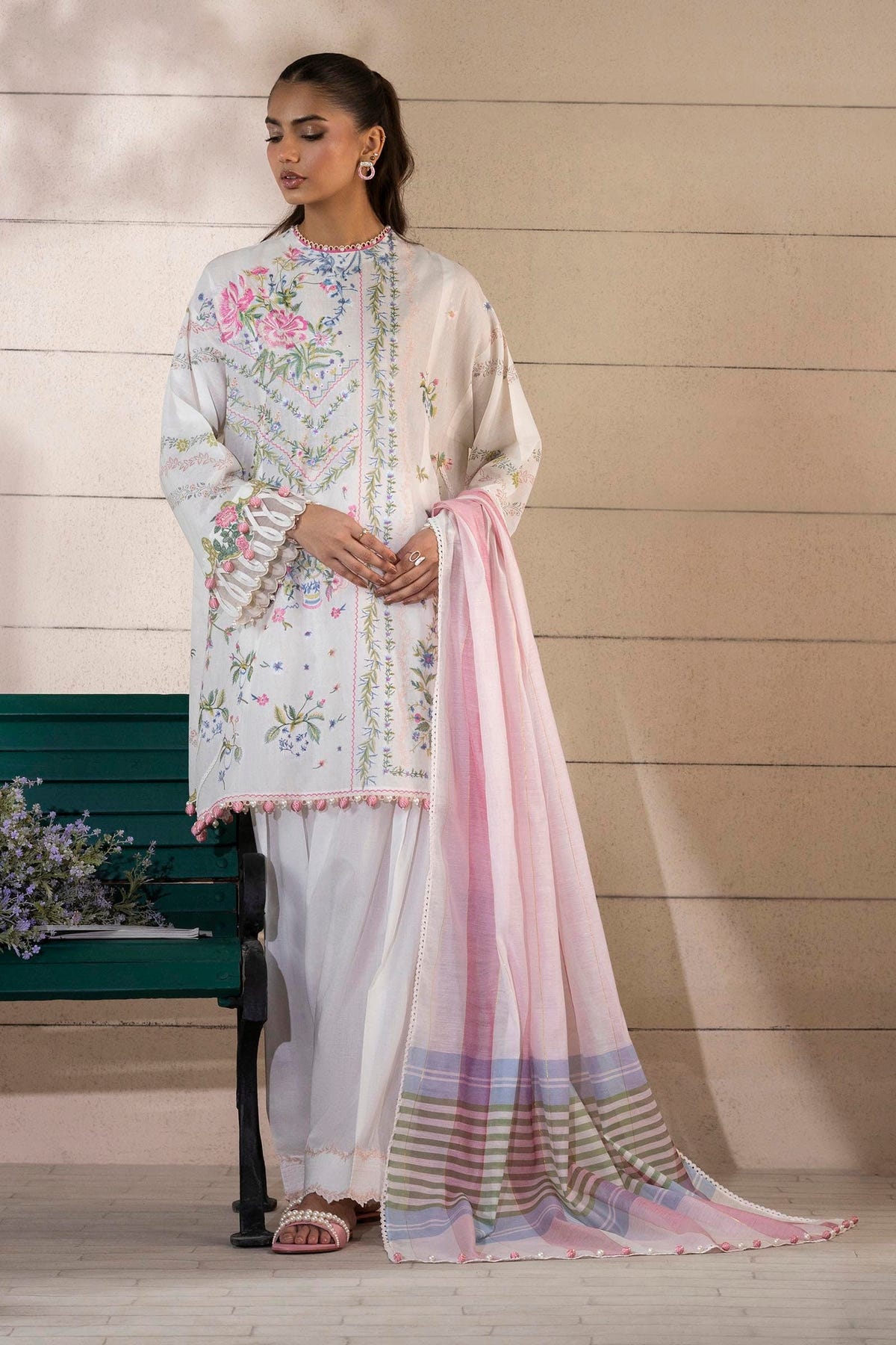 Sana Safinaz | Muzlin Spring 25 | M251-001A-3DG -  Sana Safinaz Ladies Clothes - Original Designer Dress - House of Maryam