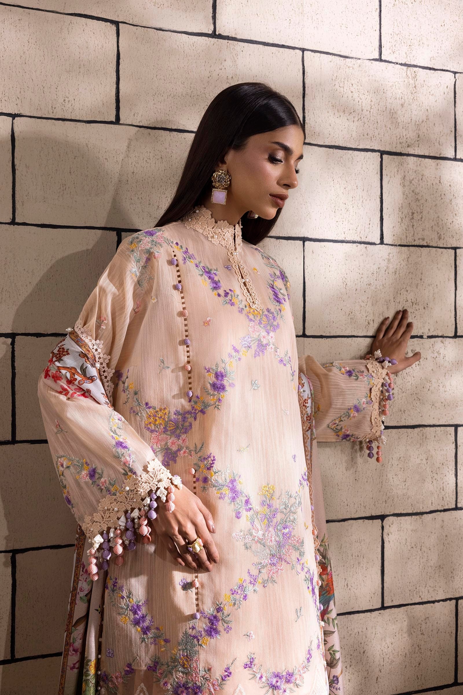 Sana Safinaz | Muzlin Spring 25 | M251-002A-3CV -  Sana Safinaz Ladies Clothes - Original Designer Dress - House of Maryam