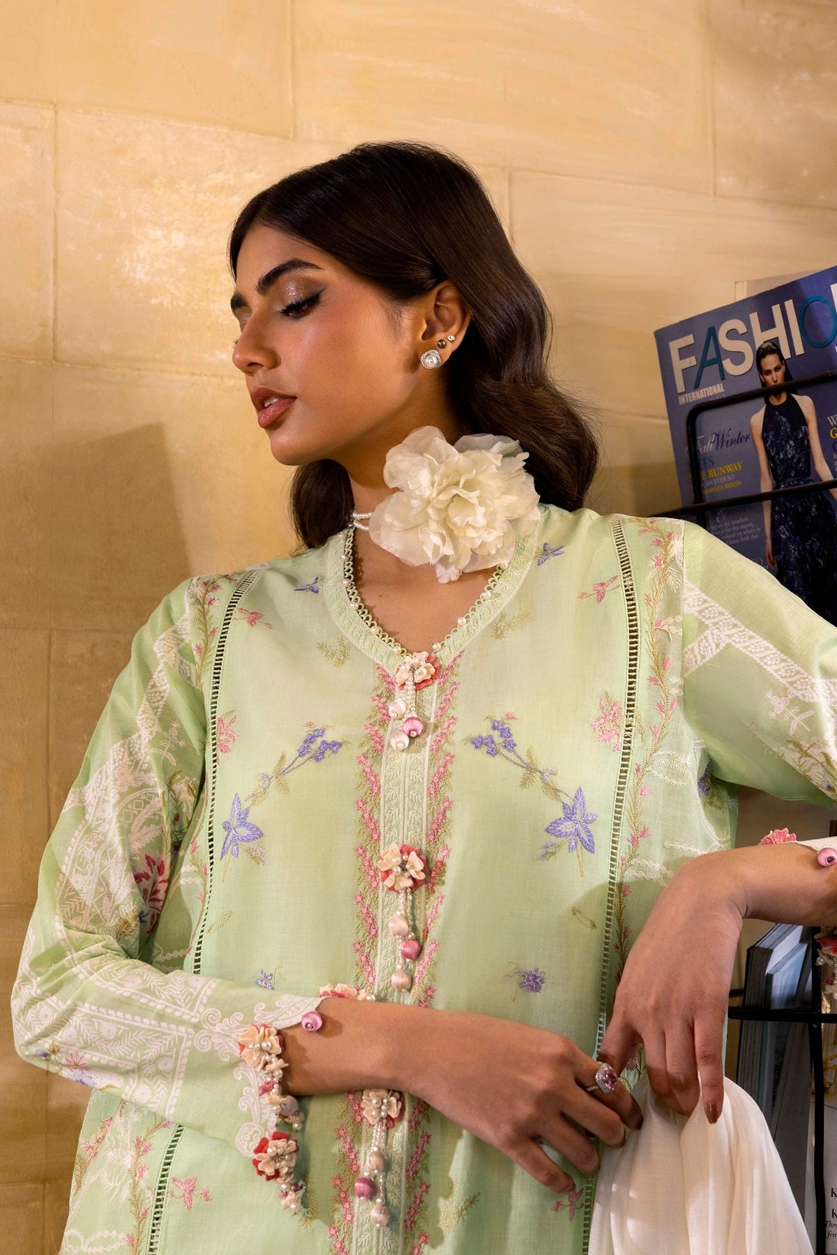 Sana Safinaz | Muzlin Spring 25 | M251-008A-3DG -  Sana Safinaz Ladies Clothes - Original Designer Dress - House of Maryam
