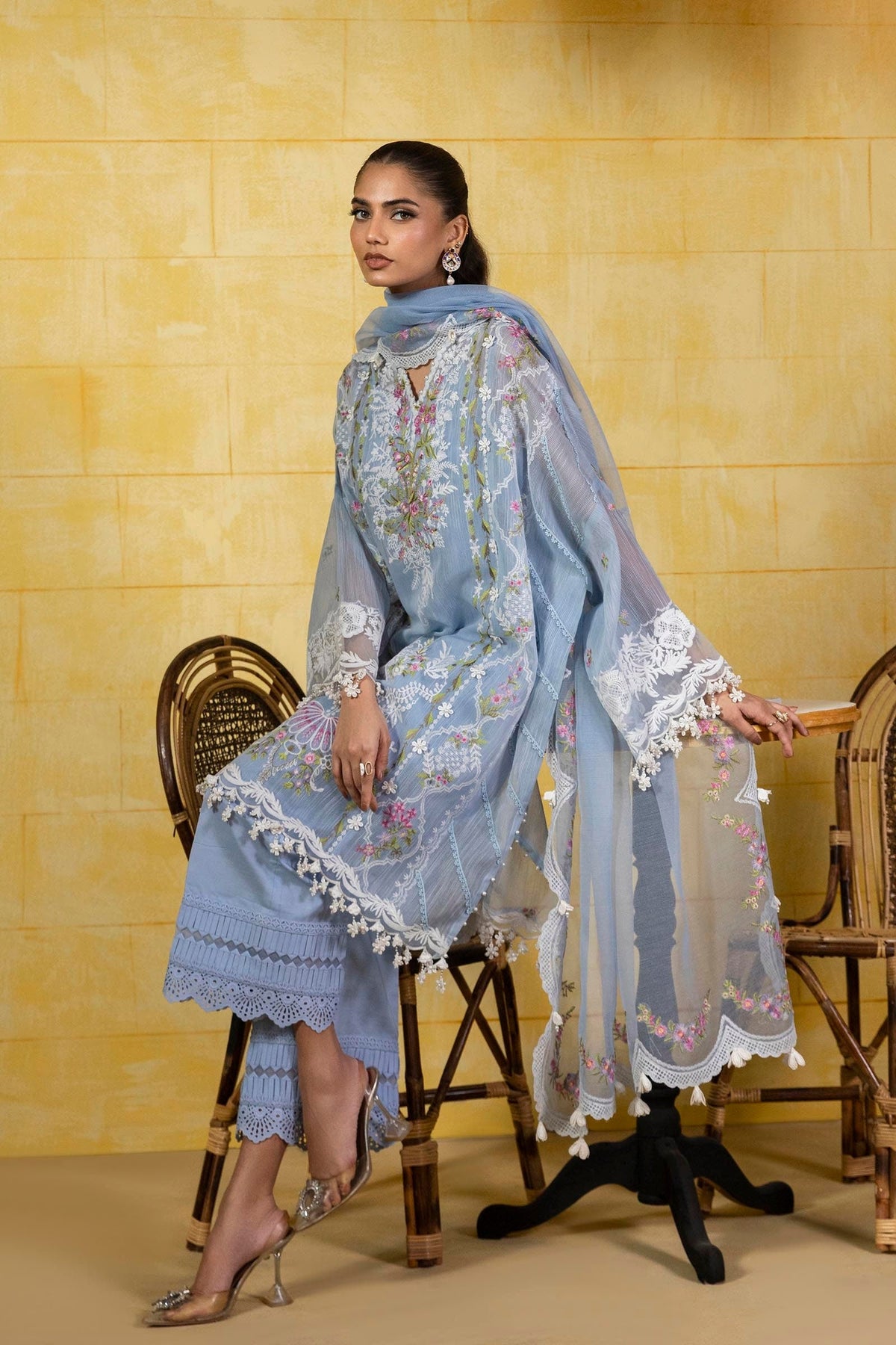Sana Safinaz | Muzlin Spring 25 | M251-009B-3CT -  Sana Safinaz Ladies Clothes - Original Designer Dress - House of Maryam