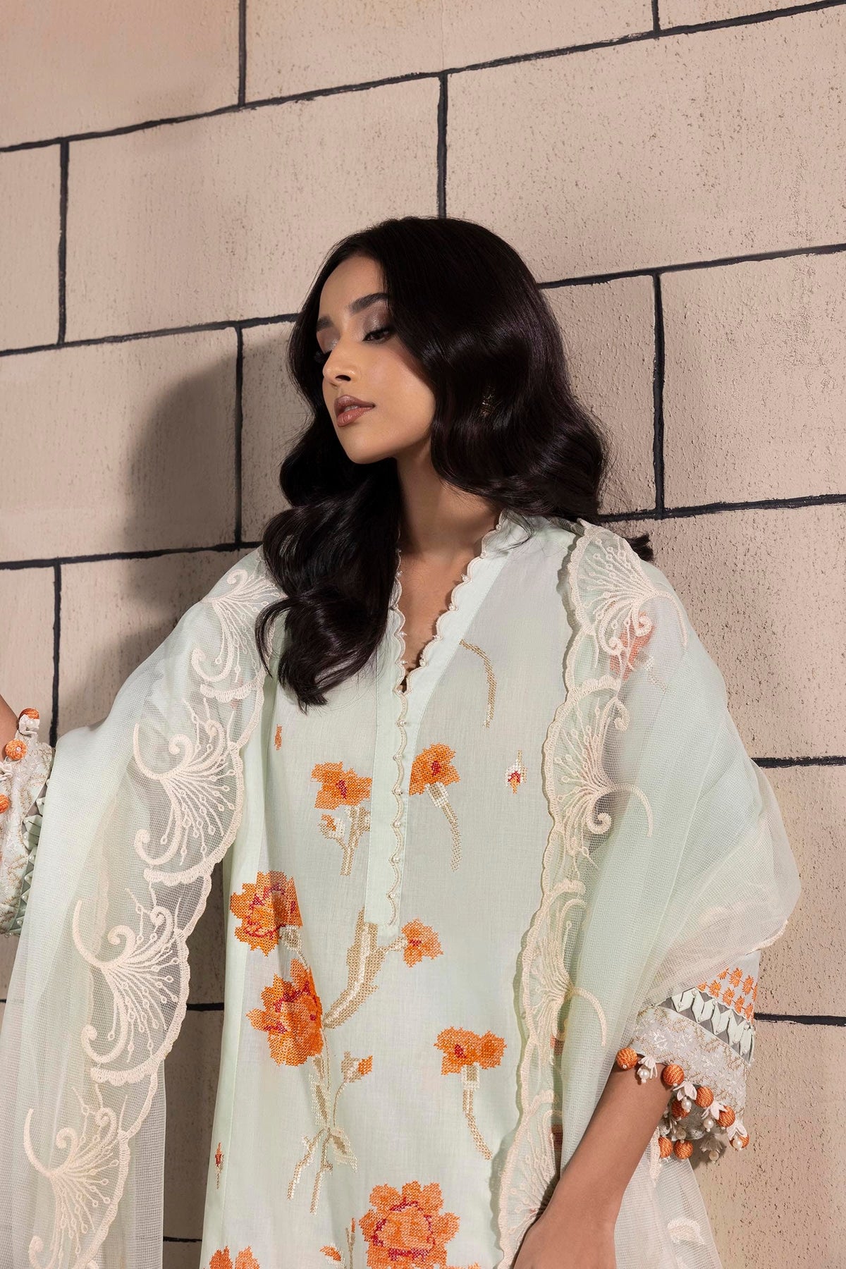Sana Safinaz | Muzlin Spring 25 | M251-010A-3CS -  Sana Safinaz Ladies Clothes - Original Designer Dress - House of Maryam