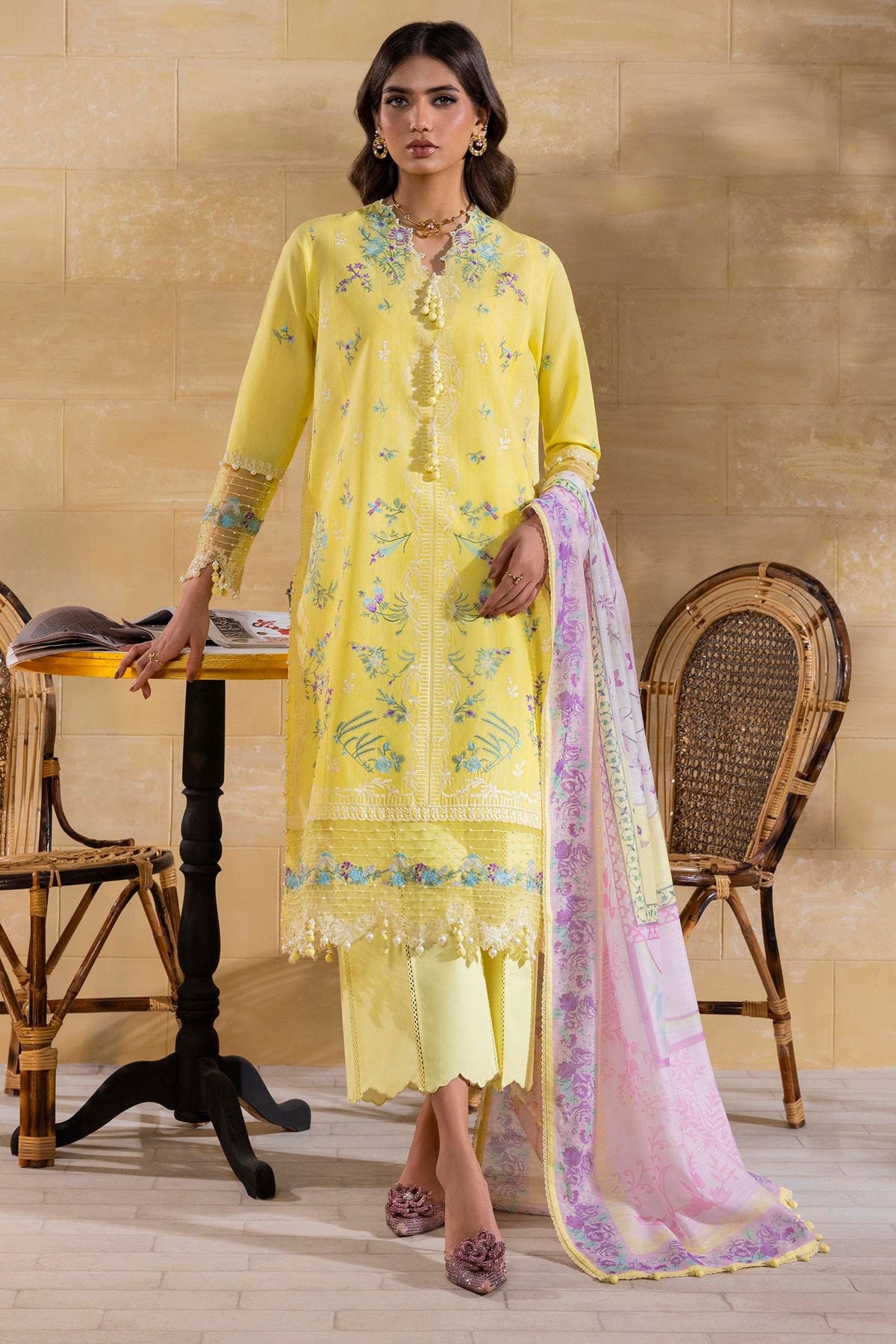 Sana Safinaz | Muzlin Spring 25 | M251-011B-3CV -  Sana Safinaz Ladies Clothes - Original Designer Dress - House of Maryam