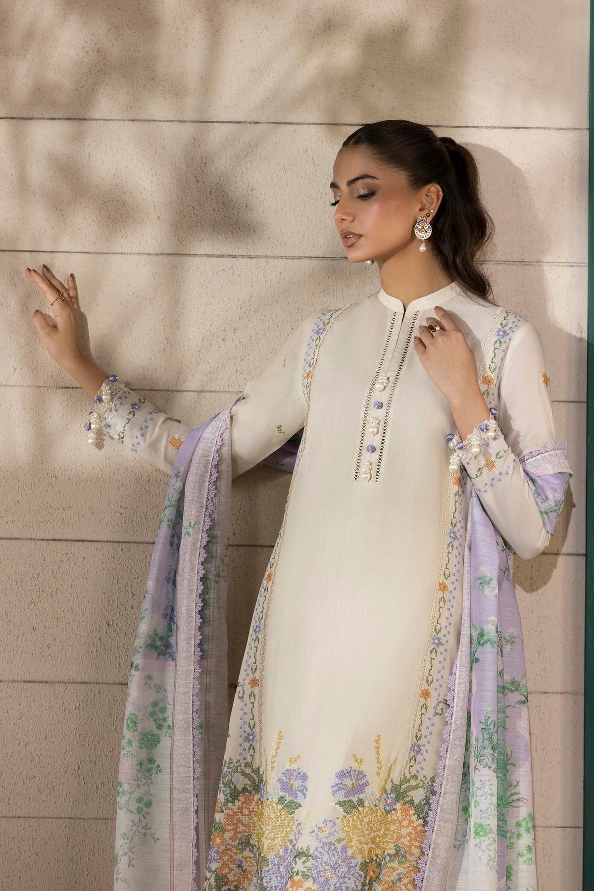 Sana Safinaz | Muzlin Spring 25 | M251-012A-3CV -  Sana Safinaz Ladies Clothes - Original Designer Dress - House of Maryam