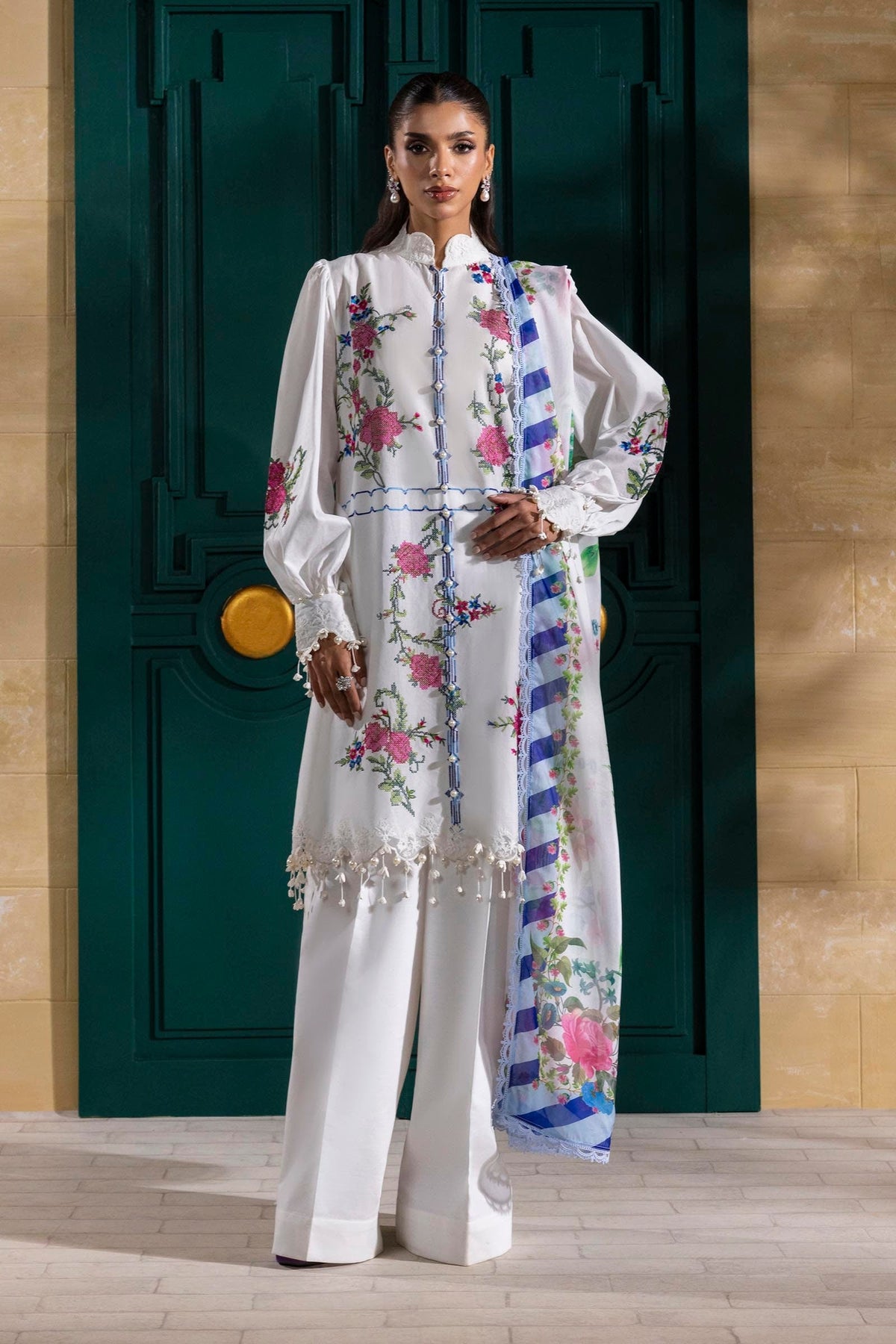 Sana Safinaz | Muzlin Spring 25 | M251-013A-3CL -  Sana Safinaz Ladies Clothes - Original Designer Dress - House of Maryam