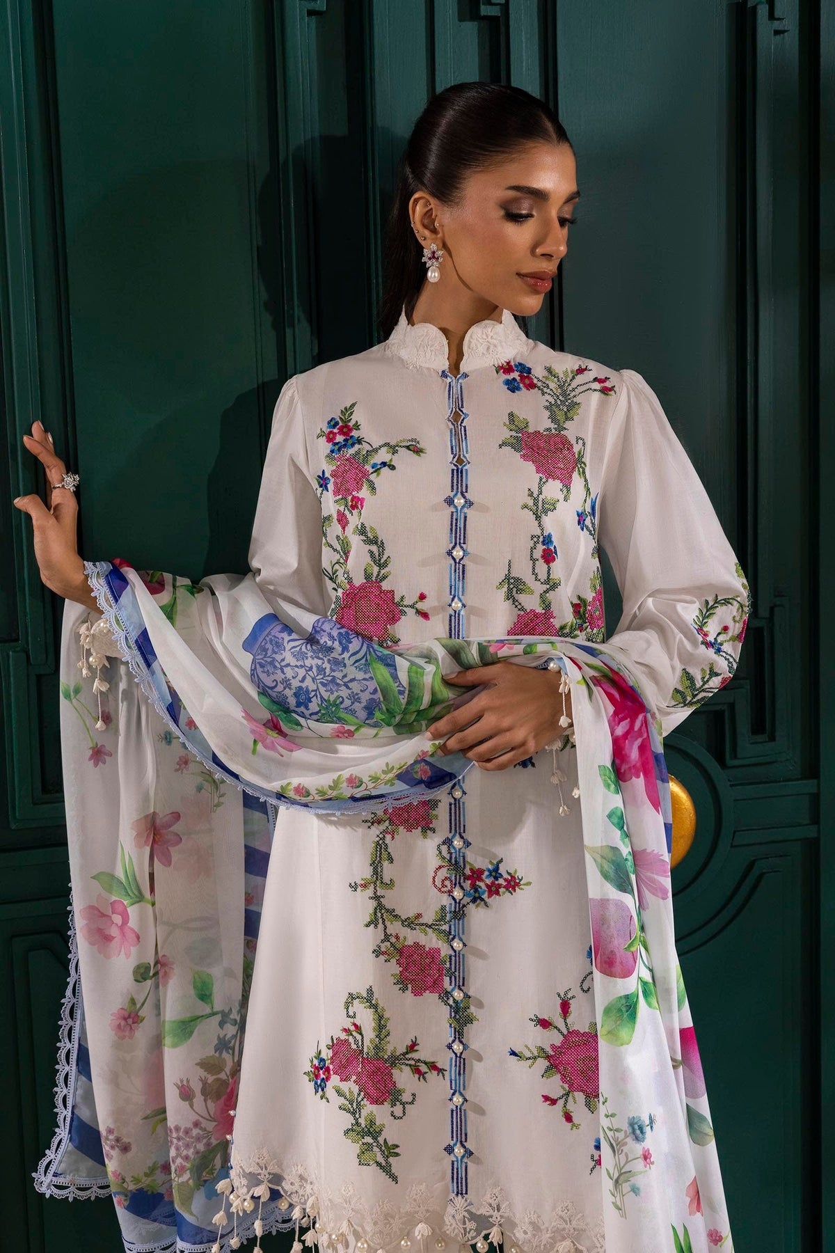 Sana Safinaz | Muzlin Spring 25 | M251-013A-3CL -  Sana Safinaz Ladies Clothes - Original Designer Dress - House of Maryam