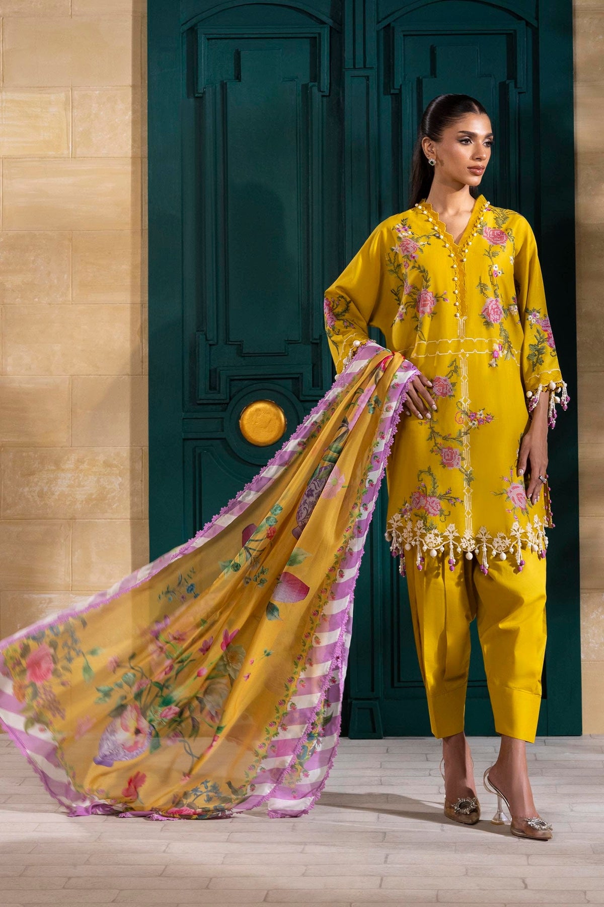 Sana Safinaz | Muzlin Spring 25 | M251-013B-3CL -  Sana Safinaz Ladies Clothes - Original Designer Dress - House of Maryam