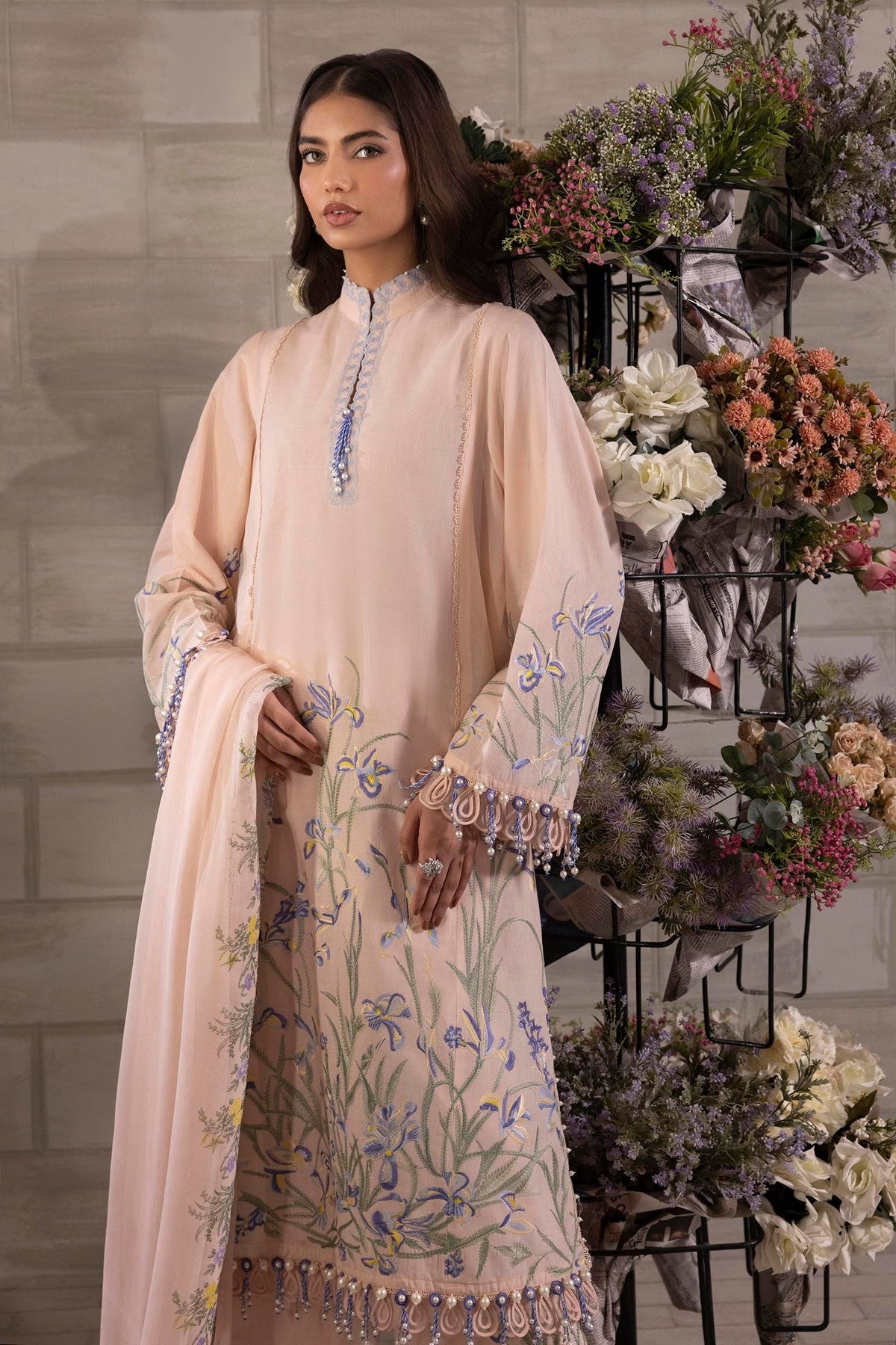 Sana Safinaz | Muzlin Spring 24 | M251-017B-3CJ -  Sana Safinaz Ladies Clothes - Original Designer Dress - House of Maryam