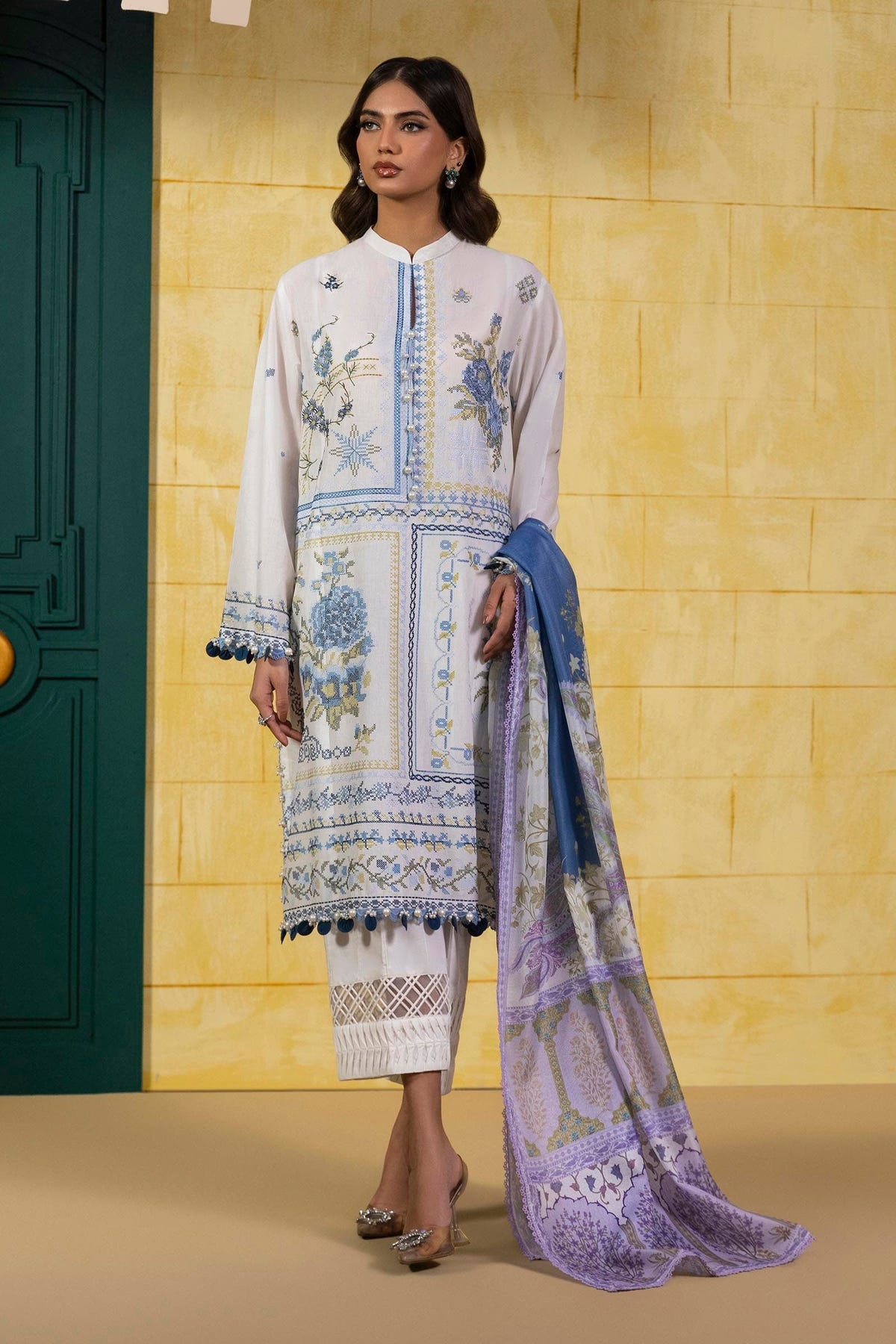 Sana Safinaz | Muzlin Spring 25 | M251-018A-3CT -  Sana Safinaz Ladies Clothes - Original Designer Dress - House of Maryam