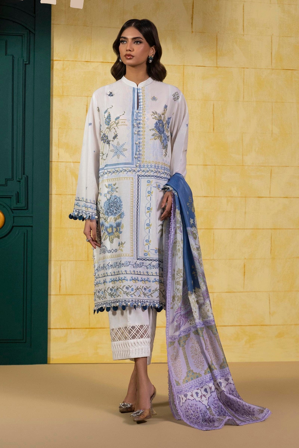 Sana Safinaz | Muzlin Spring 25 | M251-018A-3CT -  Sana Safinaz Ladies Clothes - Original Designer Dress - House of Maryam