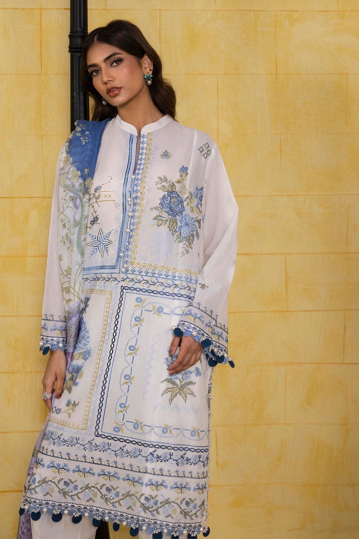 Sana Safinaz | Muzlin Spring 25 | M251-018A-3CT -  Sana Safinaz Ladies Clothes - Original Designer Dress - House of Maryam