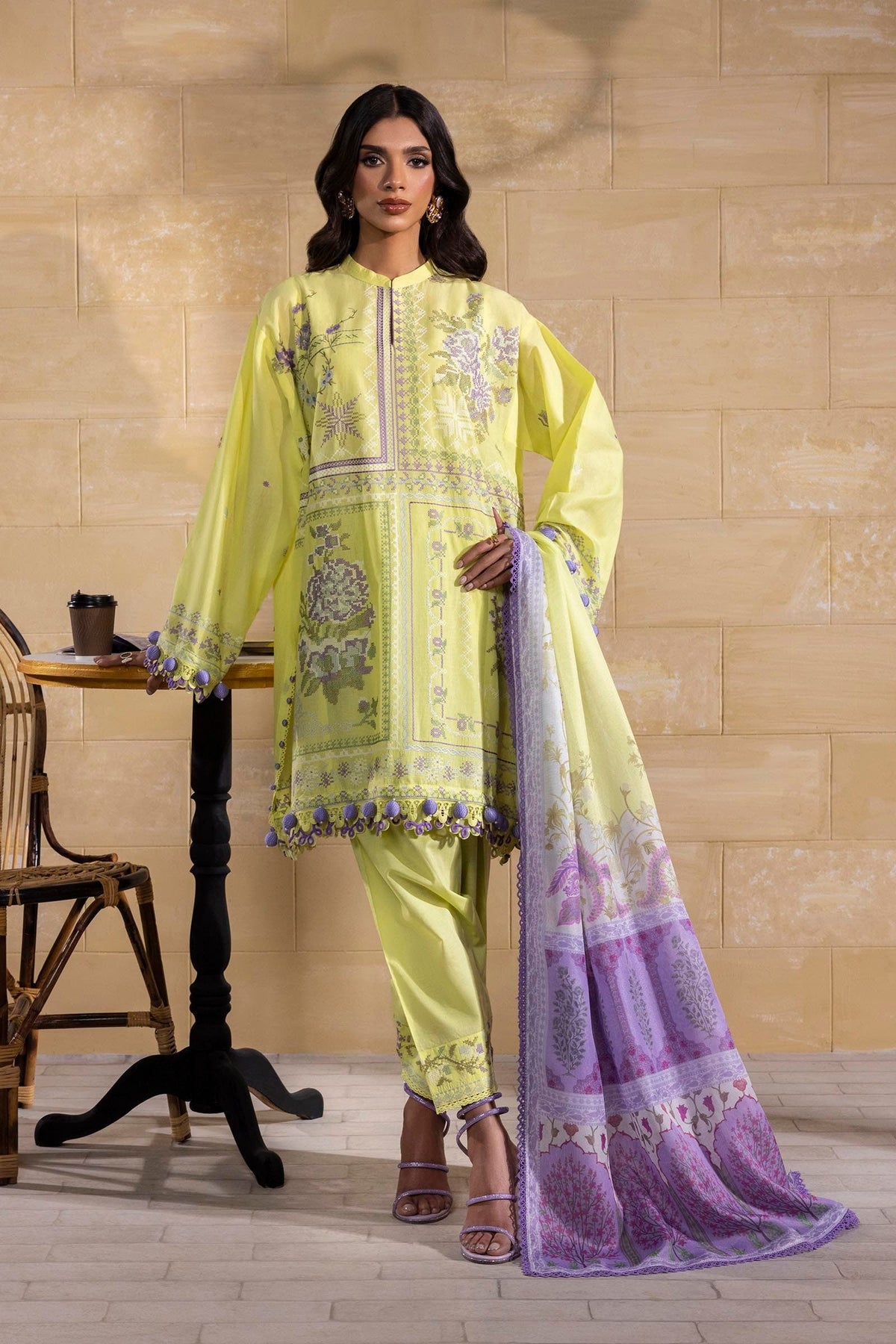 Sana Safinaz | Muzlin Spring 25 | M251-018B-3CT -  Sana Safinaz Ladies Clothes - Original Designer Dress - House of Maryam
