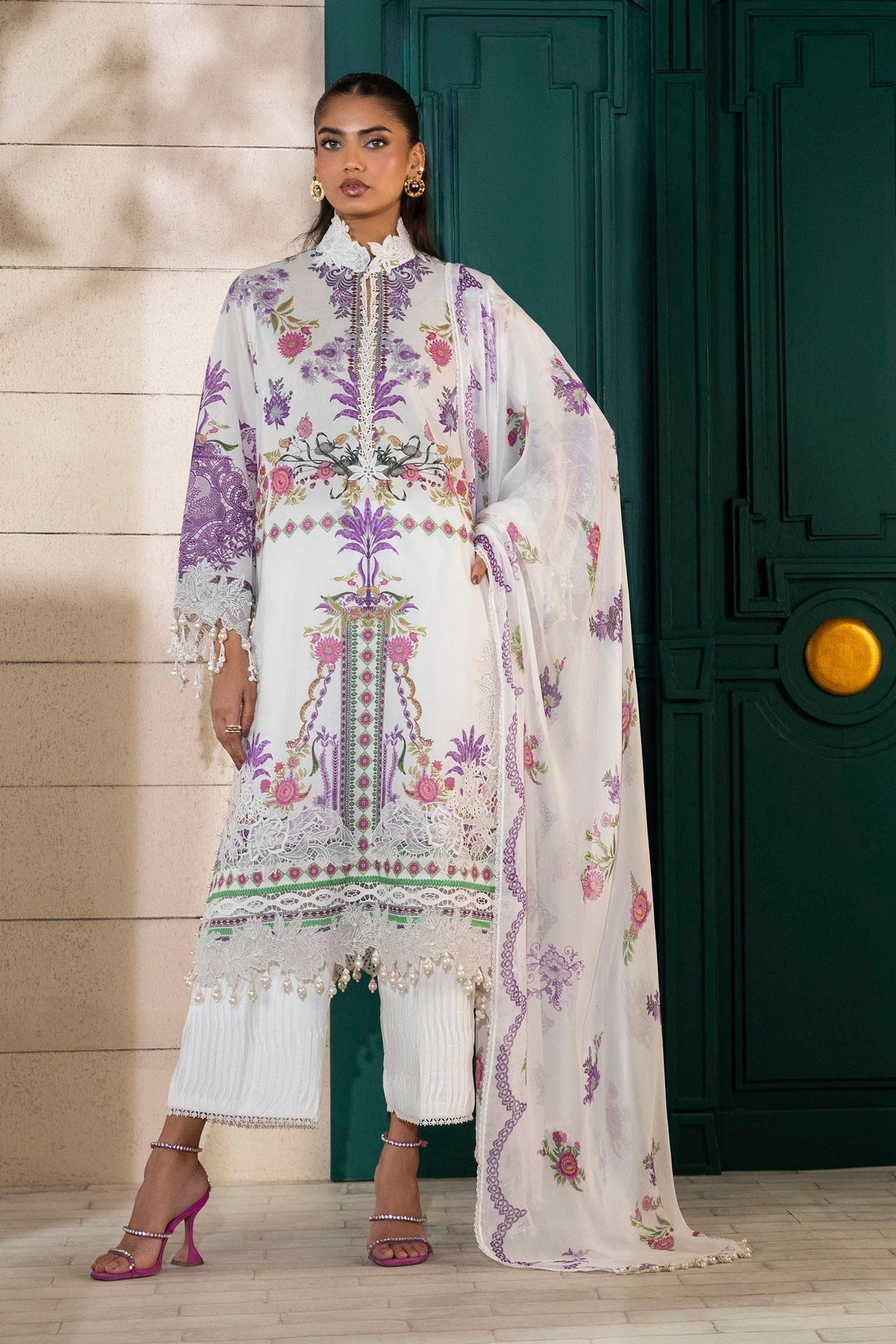 Sana Safinaz | Muzlin Spring 25 | M251-019A-3CS -  Sana Safinaz Ladies Clothes - Original Designer Dress - House of Maryam