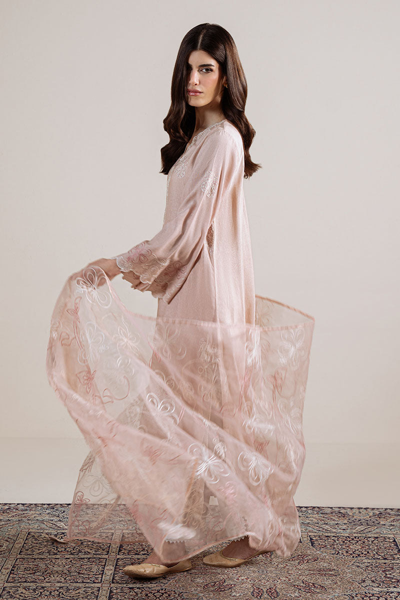 Cross Stitch | Exclusive Pret | Pink Swirl-2PC (Shirt & Dupatta)