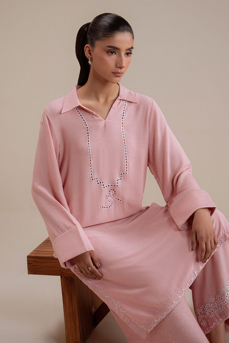 Cross Stitch | Basic Pret | Rose Quartz-2PC (Shirt & Trouser)