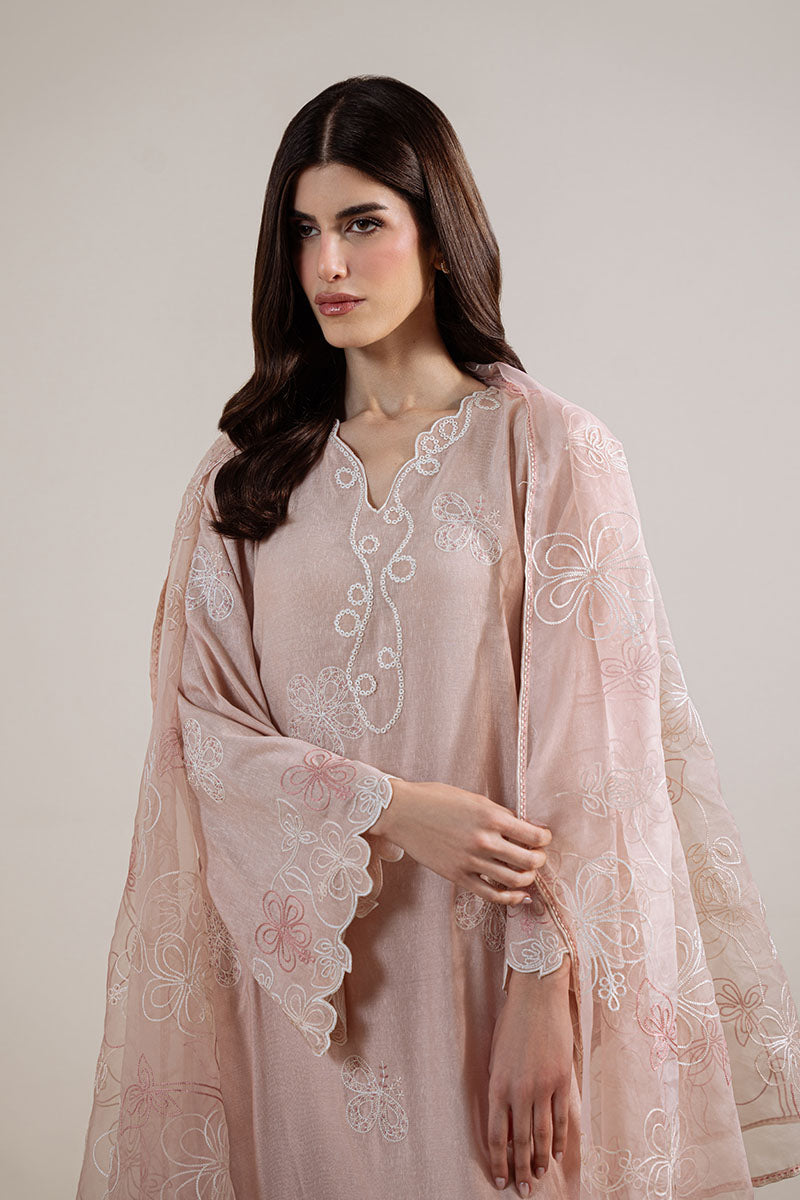 Cross Stitch | Exclusive Pret | Pink Swirl-2PC (Shirt & Dupatta)