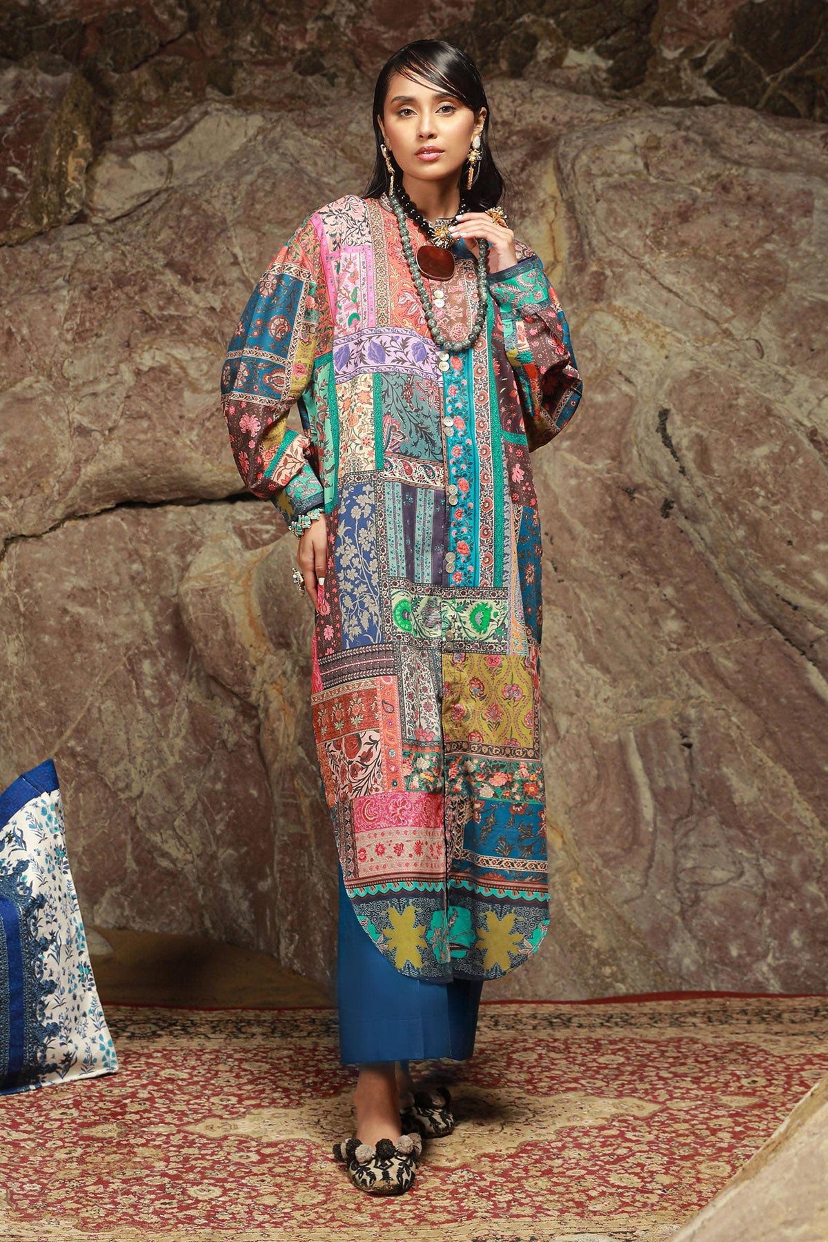 Sana Safinaz | Mahay Spring 24 | H241-014B-2C -  Sana Safinaz Luxury - Original Designer Dress - House of Maryam
