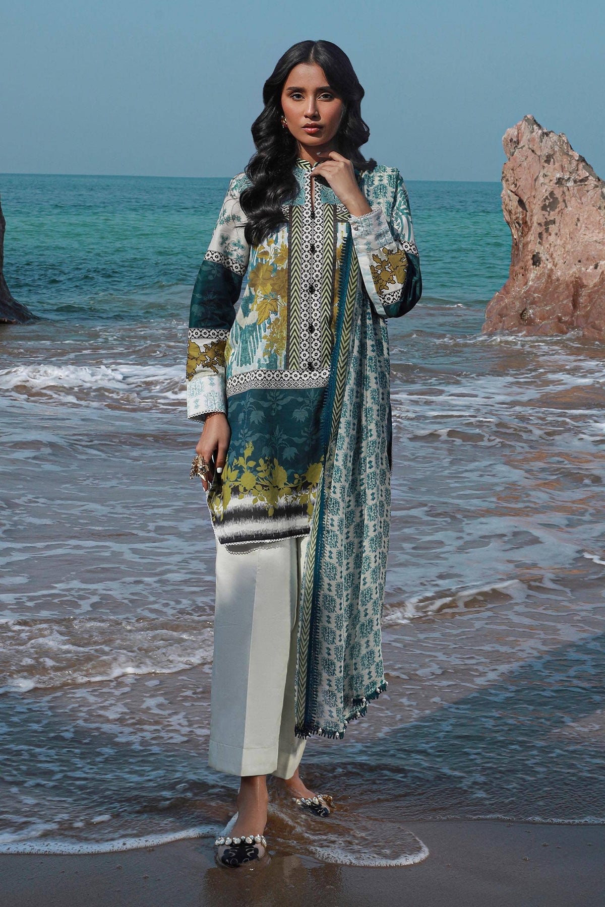 Sana Safinaz | Mahay Spring 24 | H241-015A-2I -  Sana Safinaz Luxury - Original Designer Dress - House of Maryam