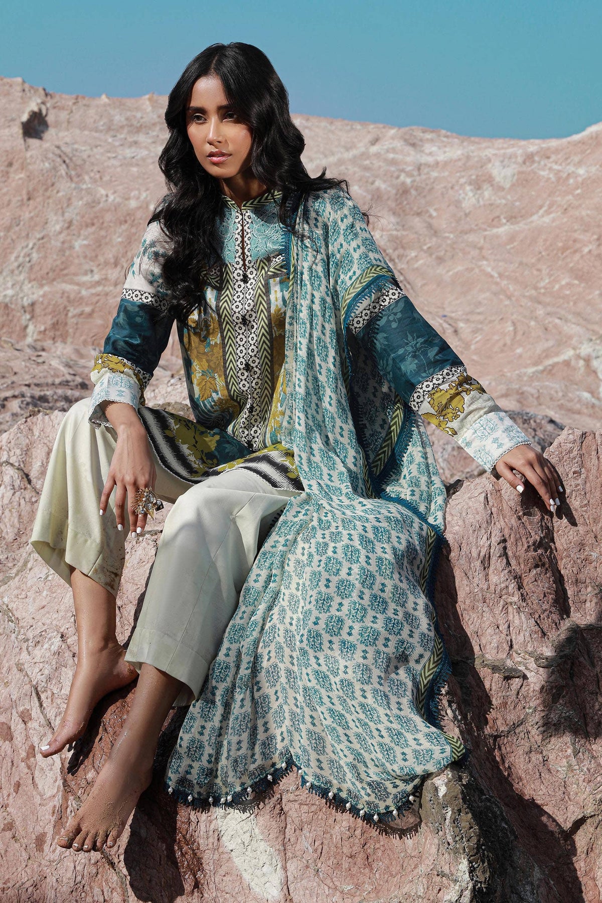 Sana Safinaz | Mahay Spring 24 | H241-015A-2I -  Sana Safinaz Luxury - Original Designer Dress - House of Maryam