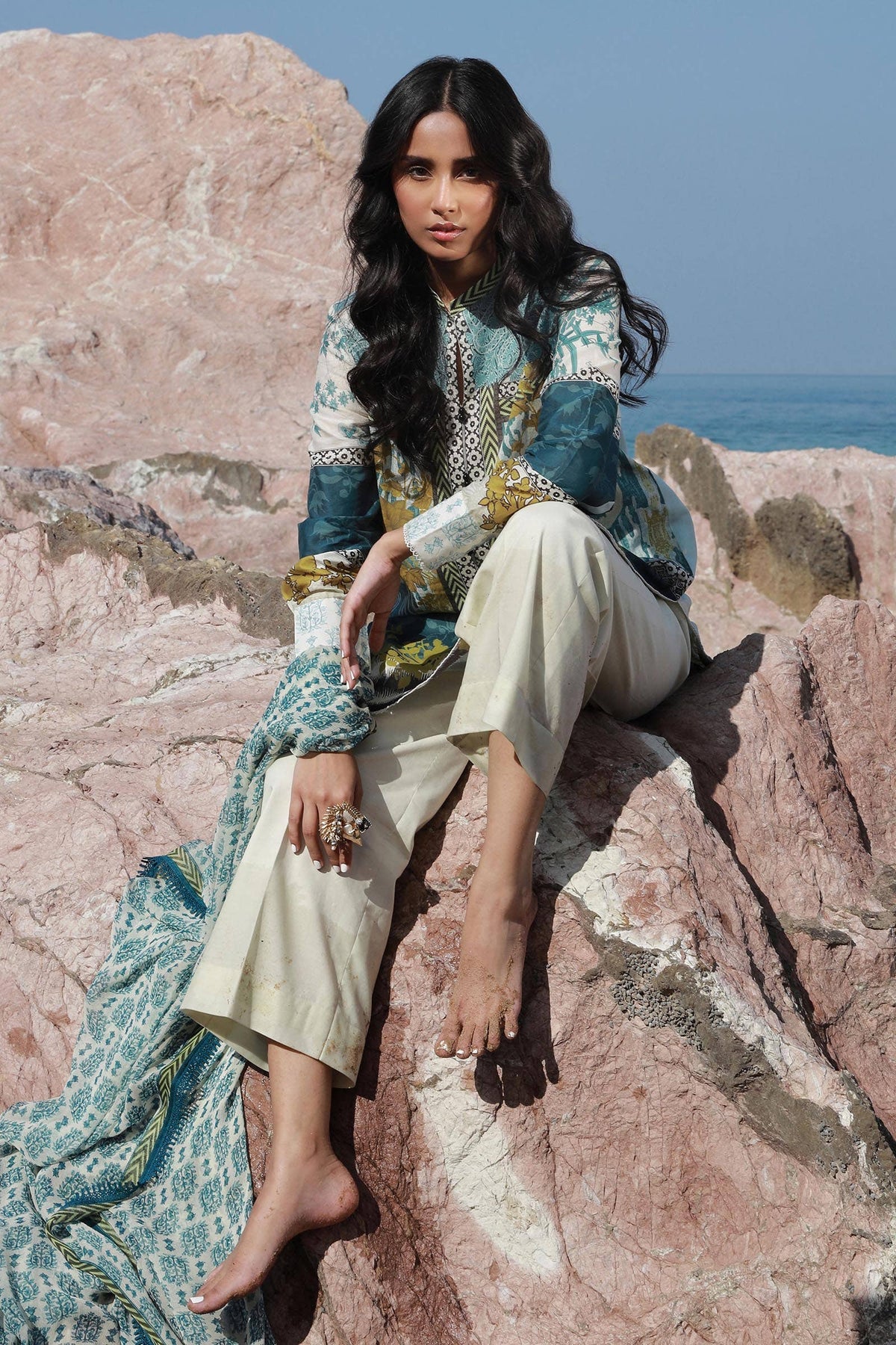 Sana Safinaz | Mahay Spring 24 | H241-015A-2I -  Sana Safinaz Luxury - Original Designer Dress - House of Maryam