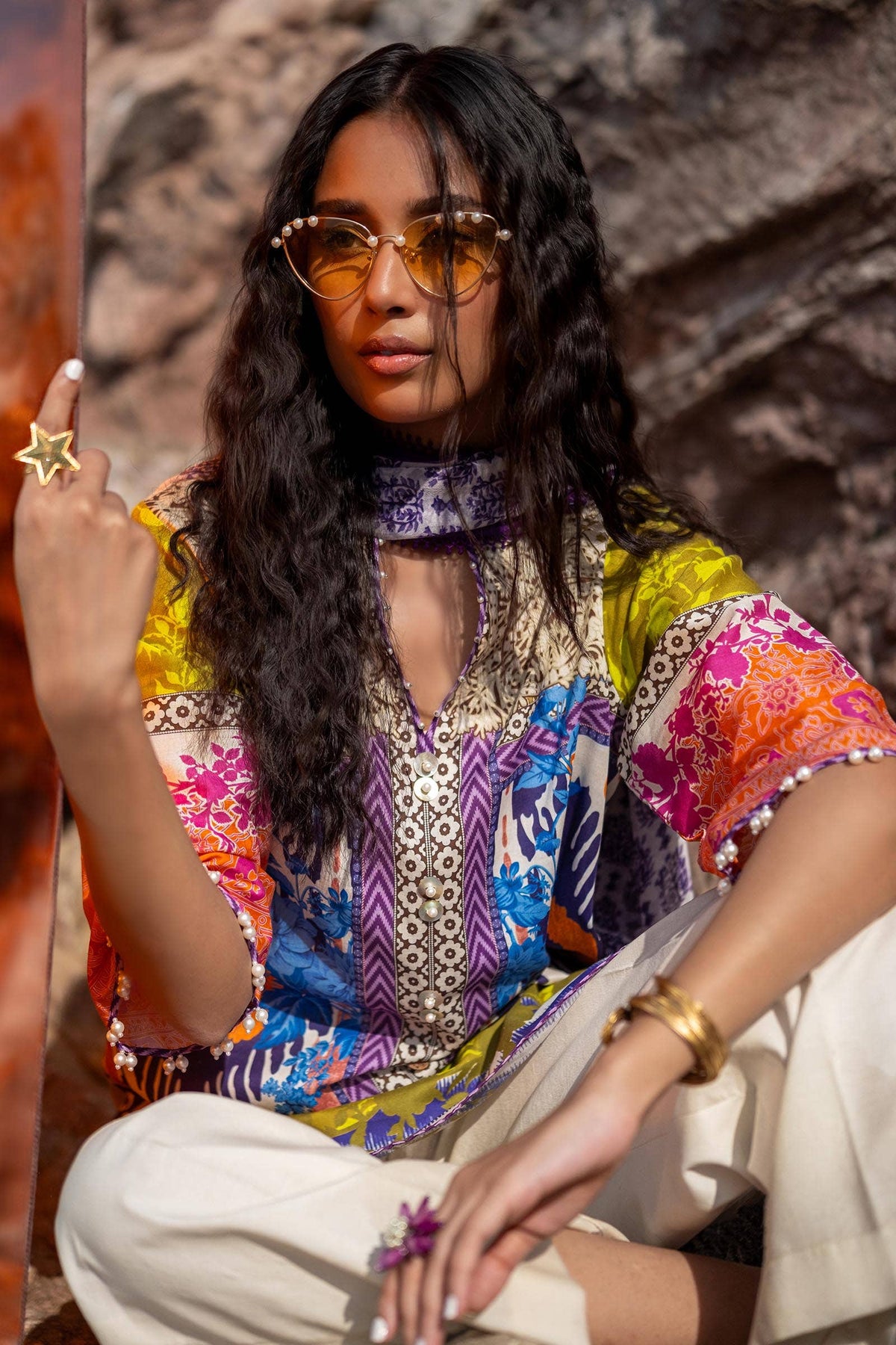 Sana Safinaz | Mahay Spring 24 | H241-015B-2I -  Sana Safinaz Luxury - Original Designer Dress - House of Maryam