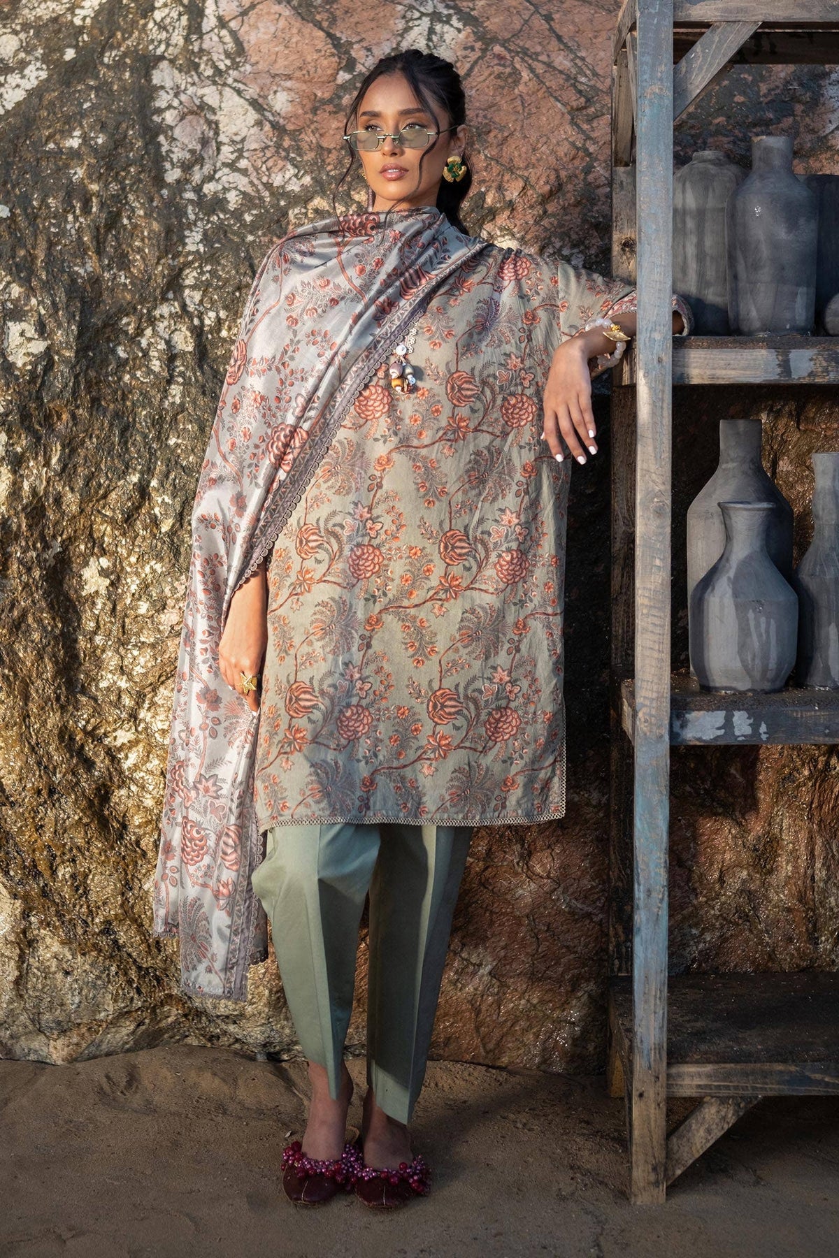 Sana Safinaz | Mahay Spring 24 | H241-016A-3CK -  Sana Safinaz Luxury - Original Designer Dress - House of Maryam