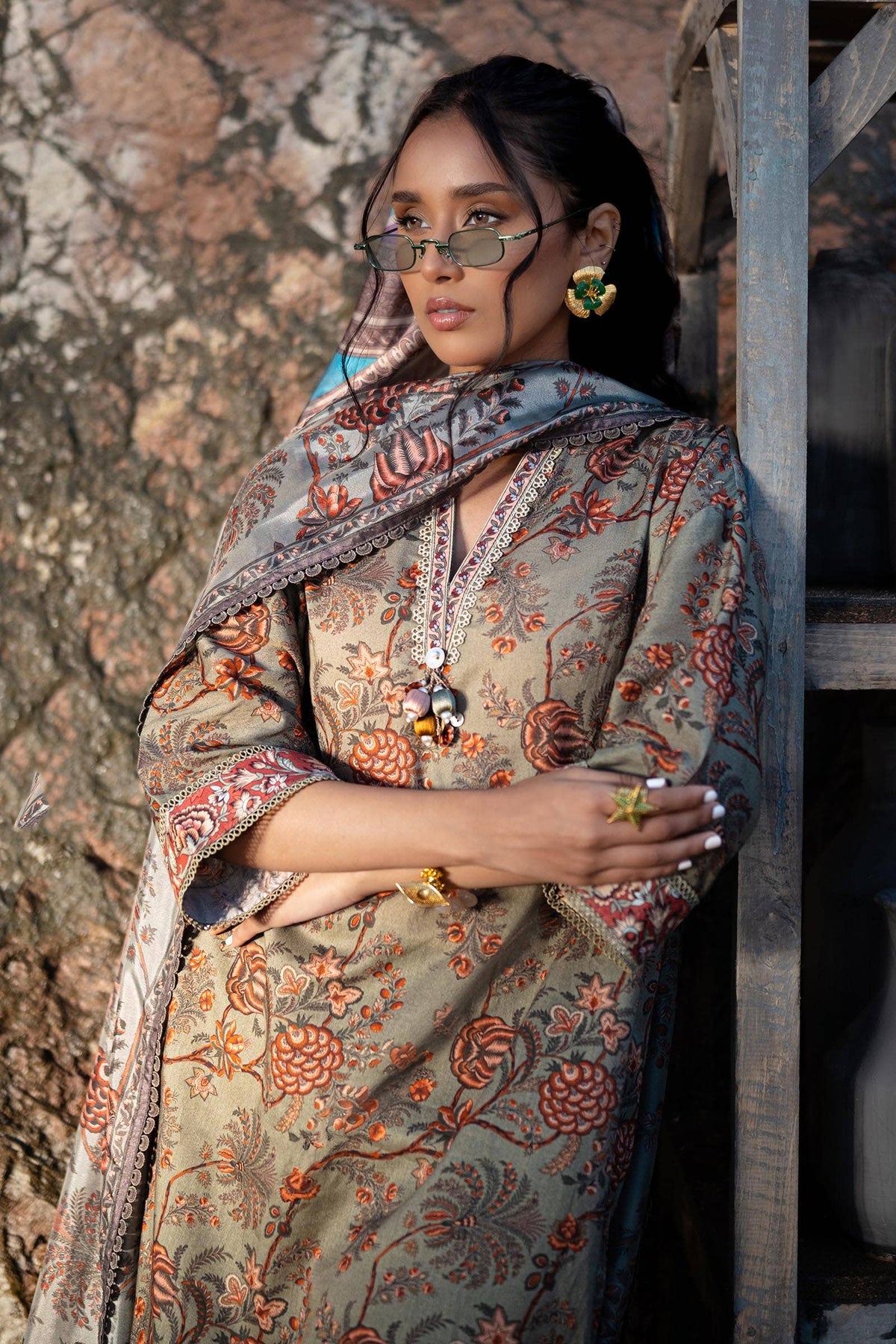 Sana Safinaz | Mahay Spring 24 | H241-016A-3CK -  Sana Safinaz Luxury - Original Designer Dress - House of Maryam