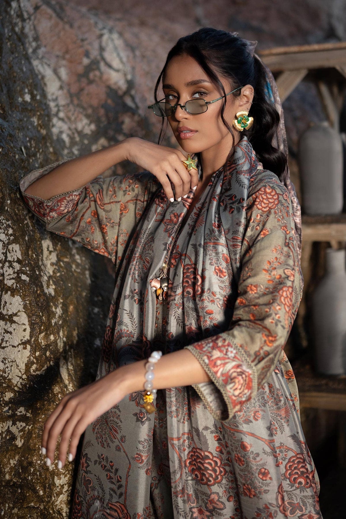 Sana Safinaz | Mahay Spring 24 | H241-016A-3CK -  Sana Safinaz Luxury - Original Designer Dress - House of Maryam