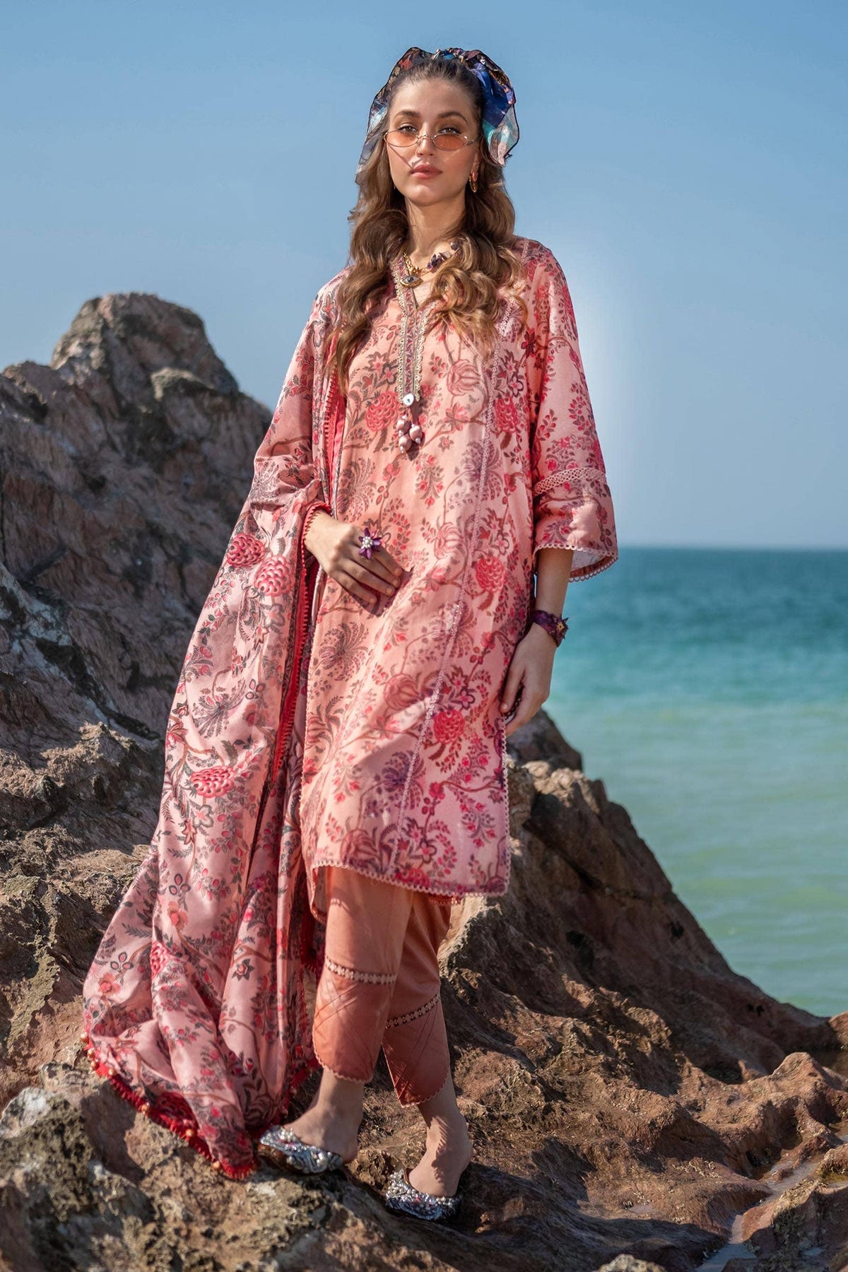 Sana Safinaz | Mahay Spring 24 | H241-016B-3CK -  Sana Safinaz Luxury - Original Designer Dress - House of Maryam