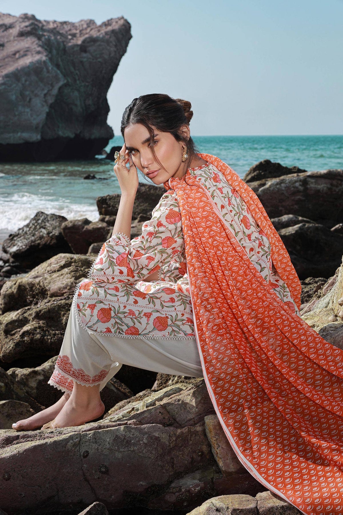 Sana Safinaz | Mahay Spring 24 | H241-002B-2BI -  Sana Safinaz Luxury - Original Designer Dress - House of Maryam