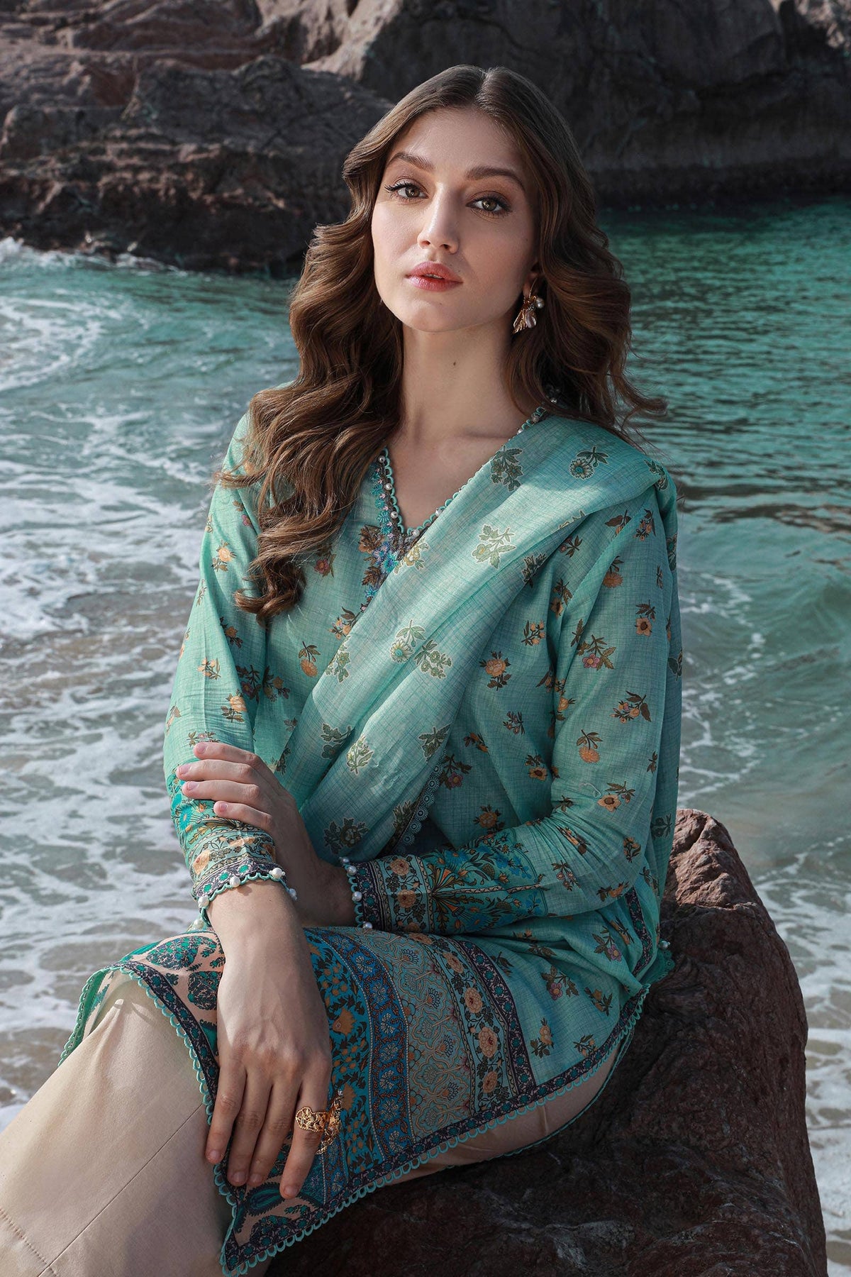 Sana Safinaz | Mahay Spring 24 | H241-017B-2BK -  Sana Safinaz Luxury - Original Designer Dress - House of Maryam
