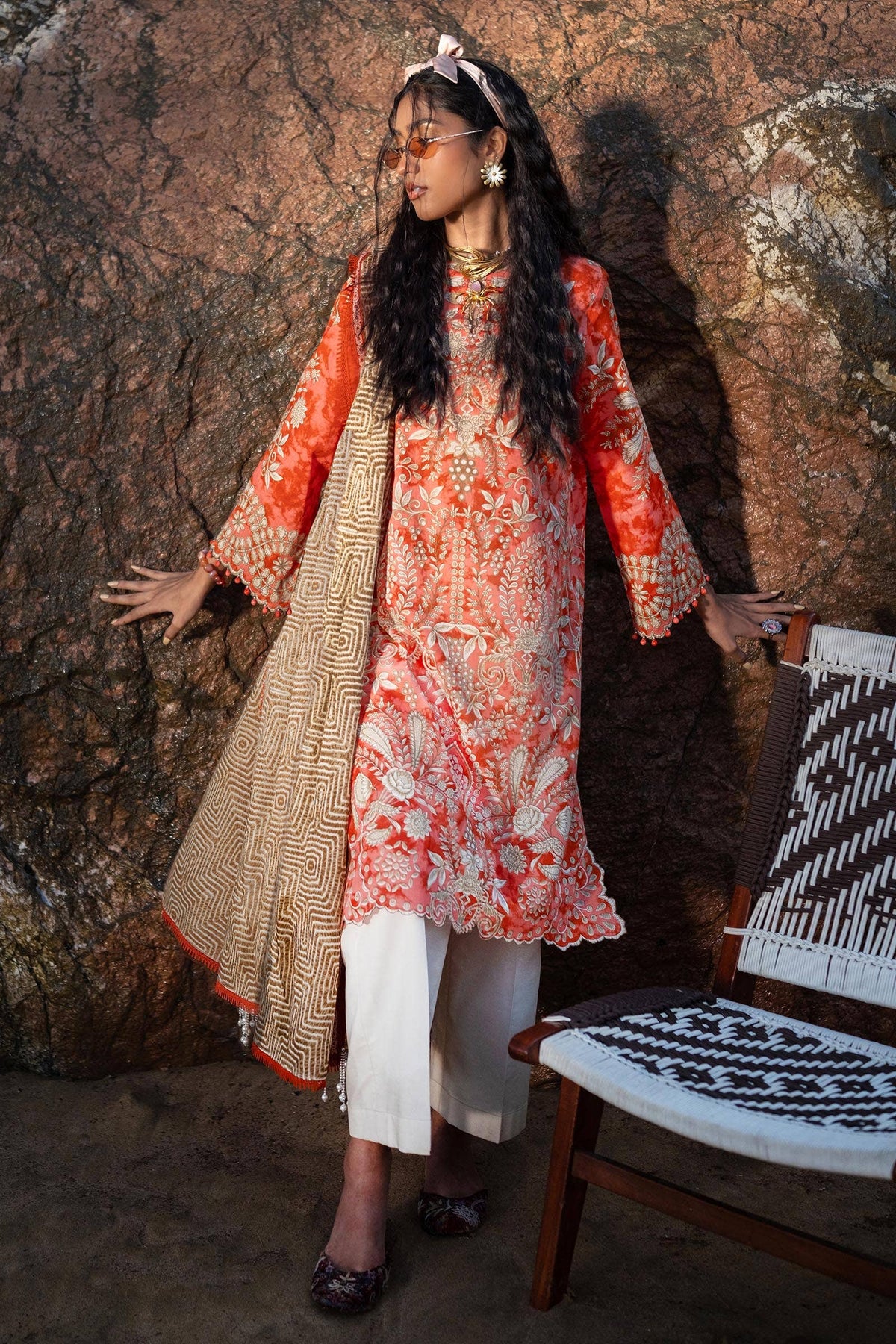 Sana Safinaz | Mahay Spring 24 | H241-018A-2BG -  Sana Safinaz Luxury - Original Designer Dress - House of Maryam