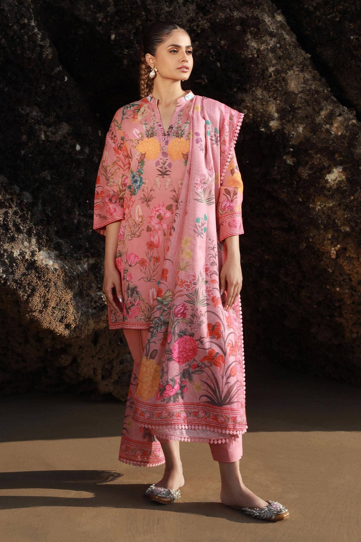 Sana Safinaz | Mahay Spring 24 | H241-019A-3CS -  Sana Safinaz Luxury - Original Designer Dress - House of Maryam