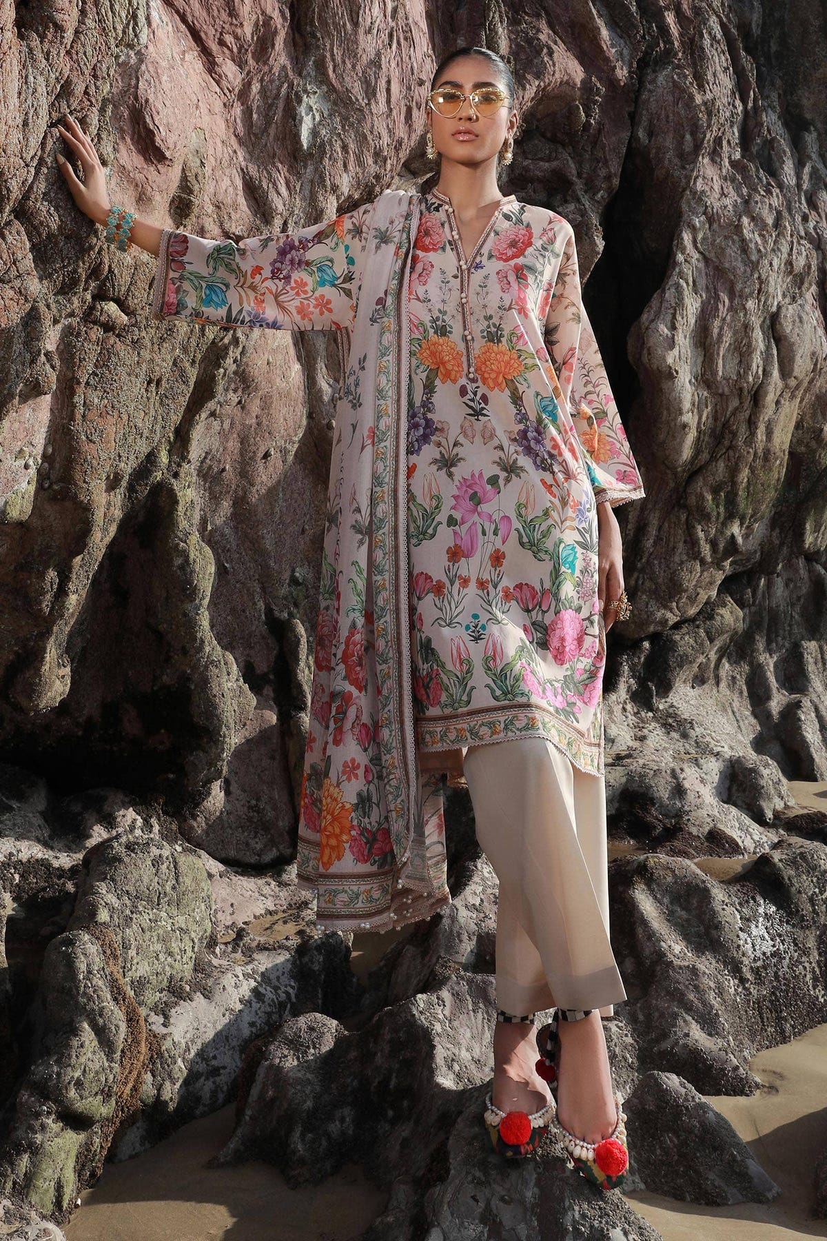 Sana Safinaz | Mahay Spring 24 | H241-019B-3CS -  Sana Safinaz Luxury - Original Designer Dress - House of Maryam